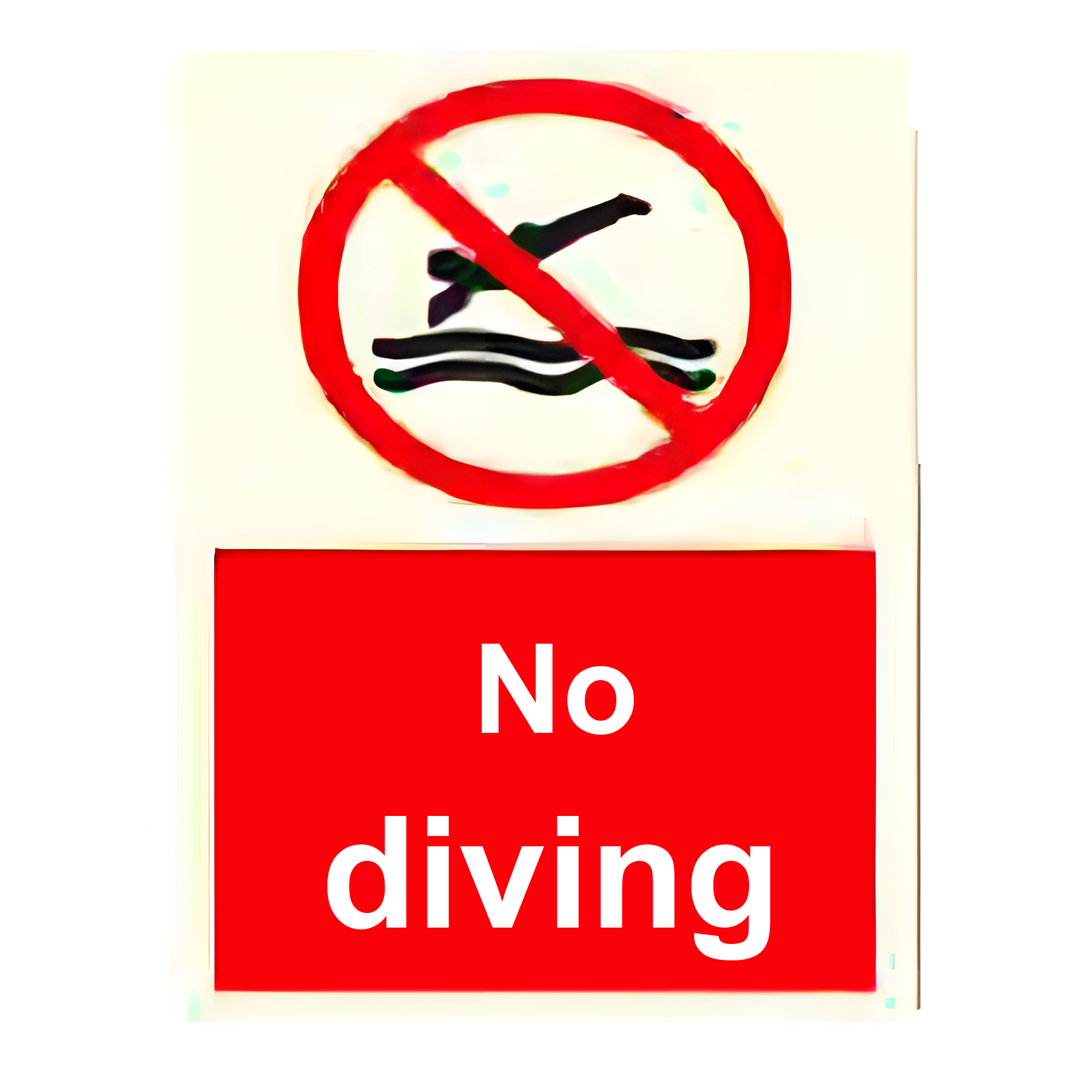 AS01 — No diving | Aqua Safety Sign | Seasonlite