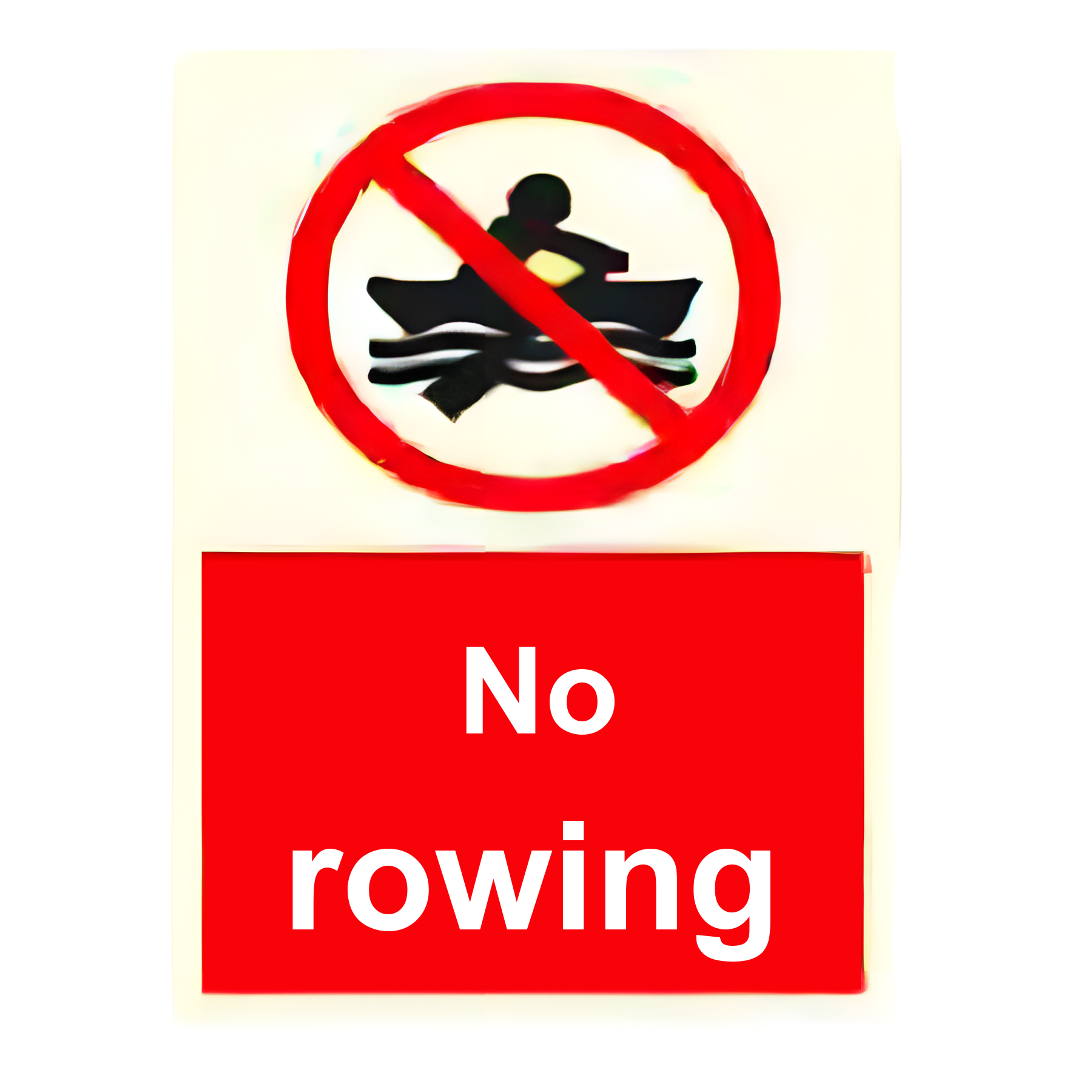 AS03 — No rowing | Aqua Safety Sign | Seasonlite
