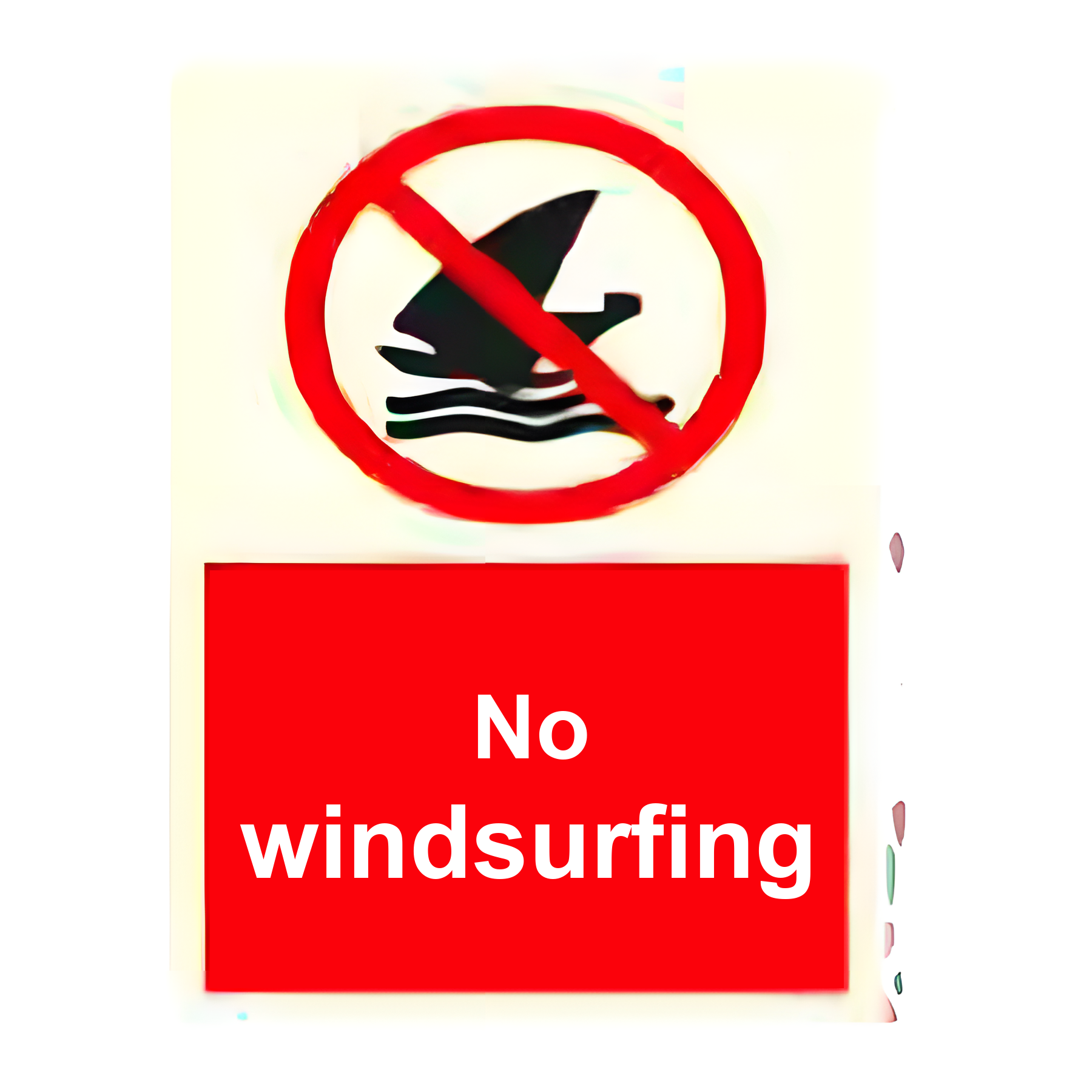 AS04 — No windsurfing | Aqua Safety Sign | Seasonlite