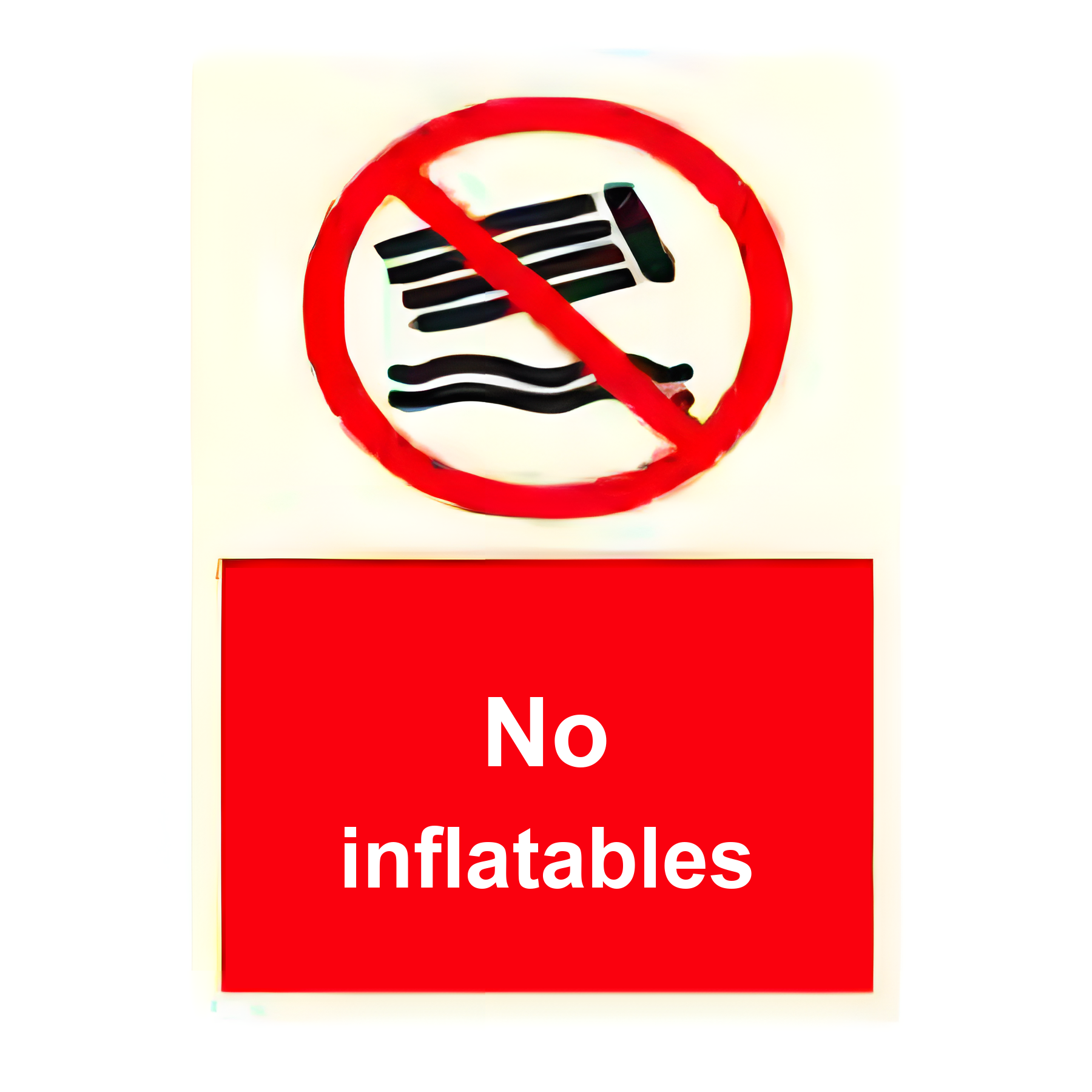 AS05 — No inflatables | Aqua Safety Sign | Seasonlite