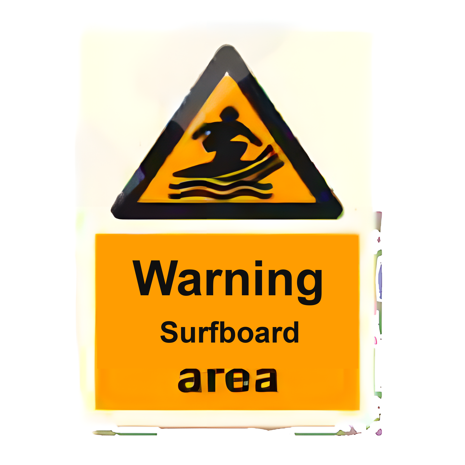 AS19 — Warning - surfboard area | Aqua Safety Sign | Seasonlite
