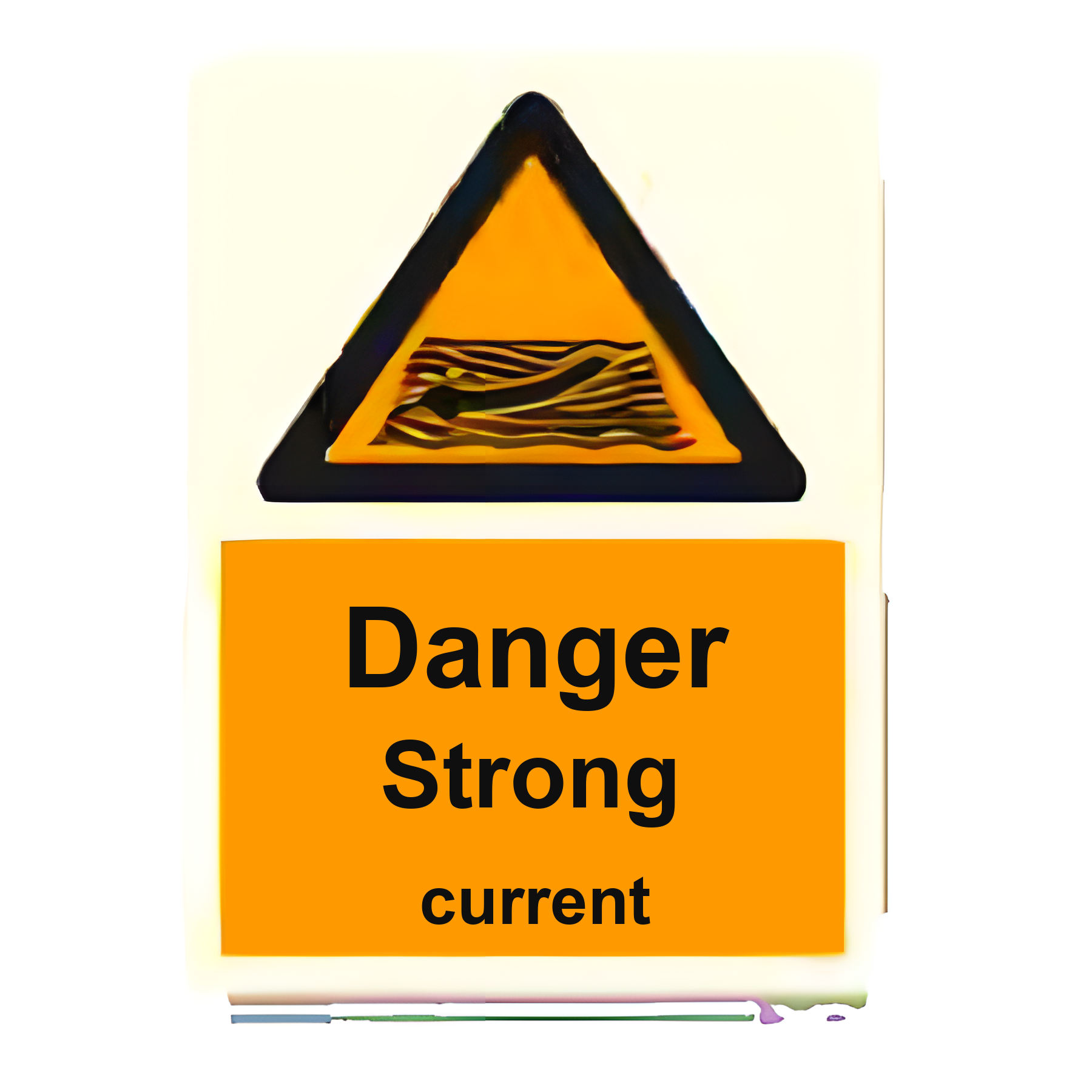 AS21 — Danger - strong current | Aqua Safety Sign | Seasonlite