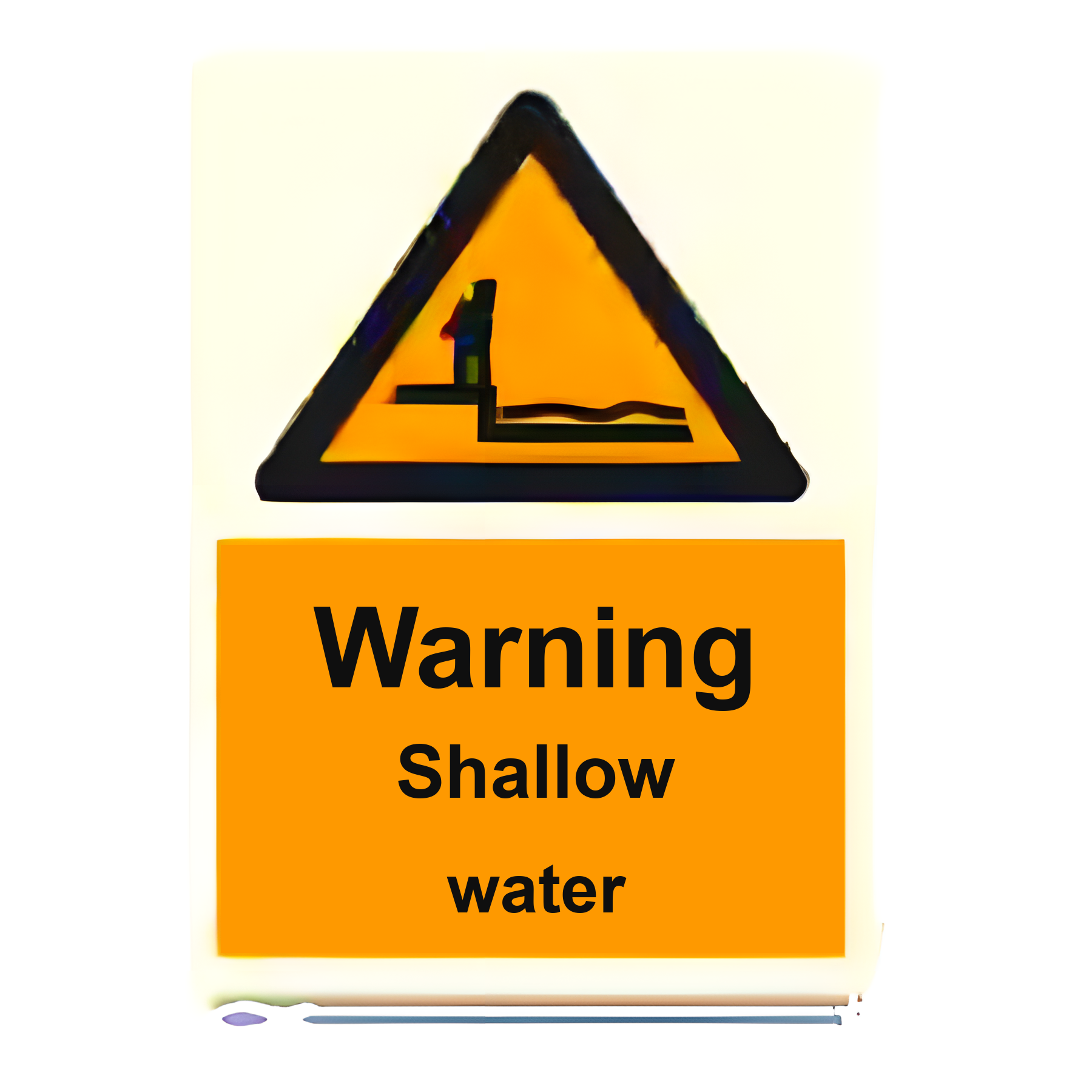 AS25 — Warning - shallow water | Aqua Safety Sign | Seasonlite