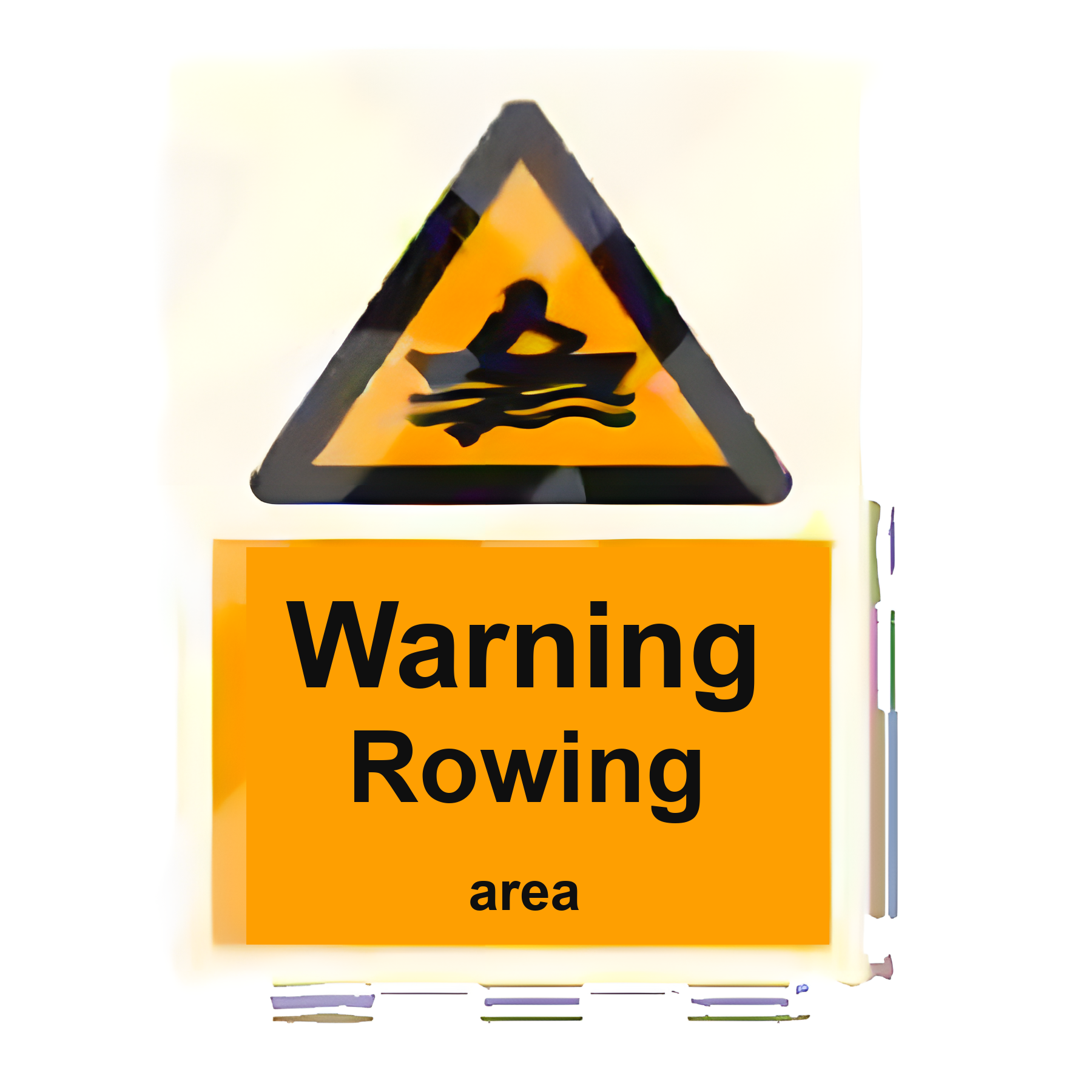 AS27 — Warning - rowing area | Aqua Safety Sign | Seasonlite