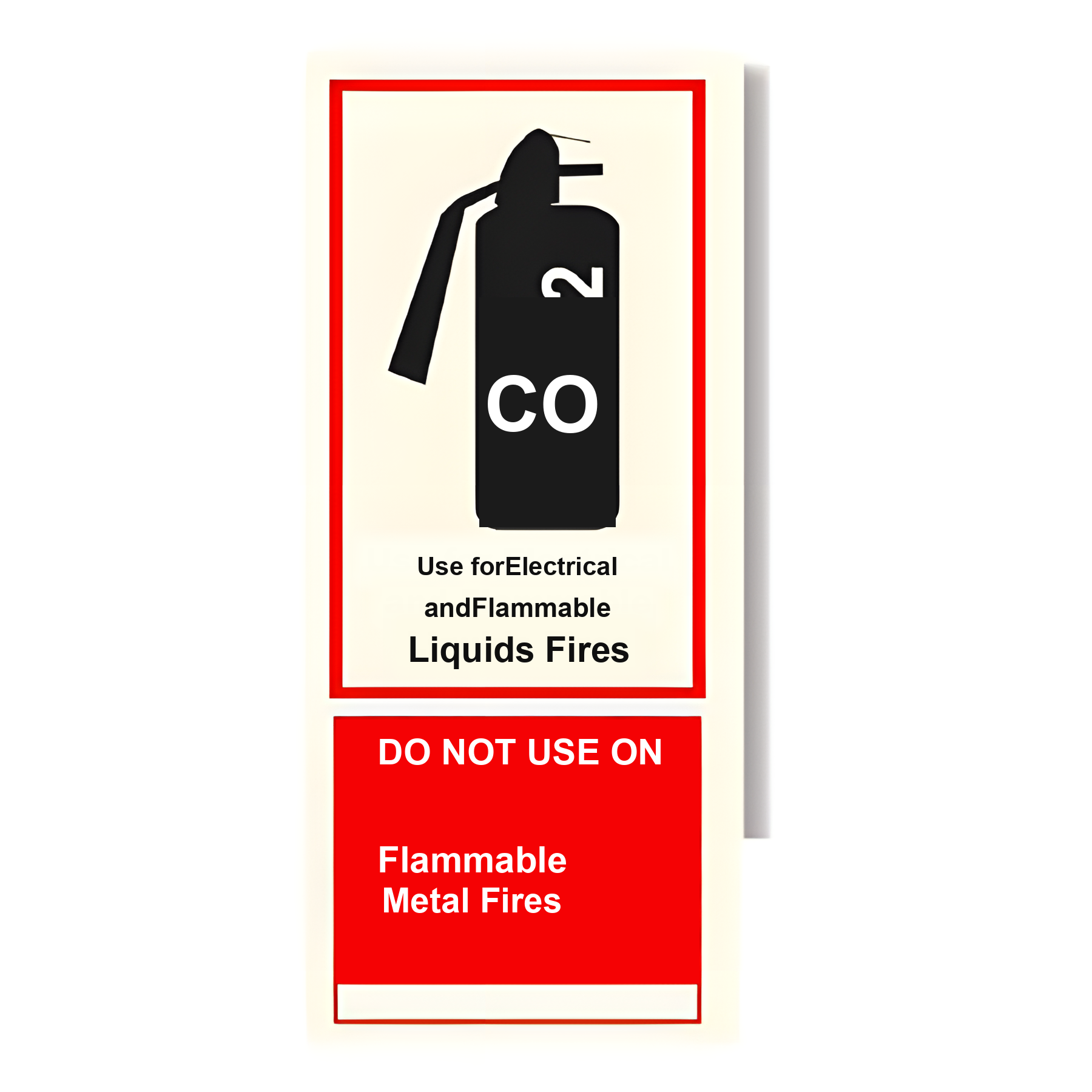 C21 — CO2 extinguisher - use for electrical & flammable liquid fires | Combination Sign | Seasonlite