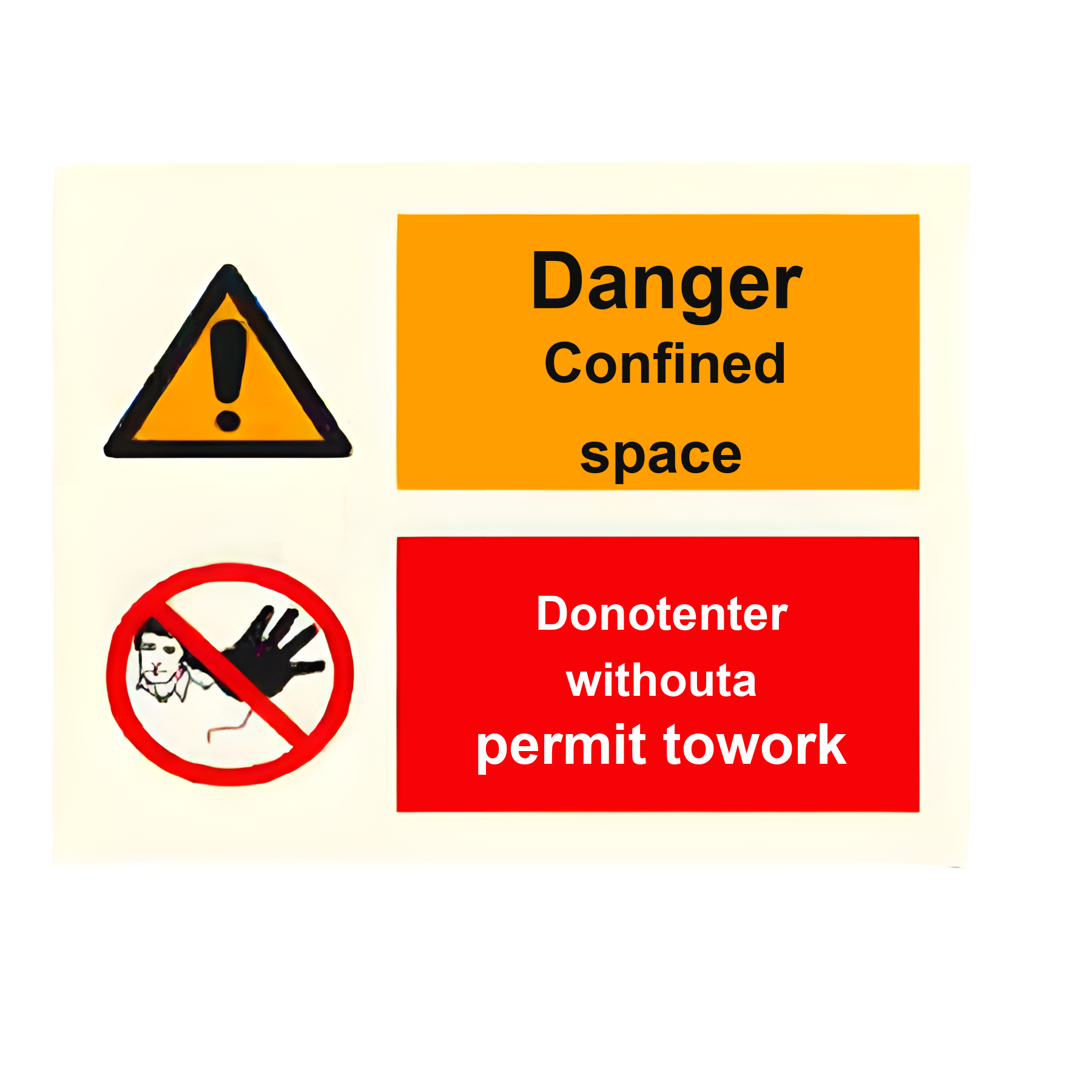 C37 — Danger confined space - do not enter without a permit to work | Combination Sign | Seasonlite