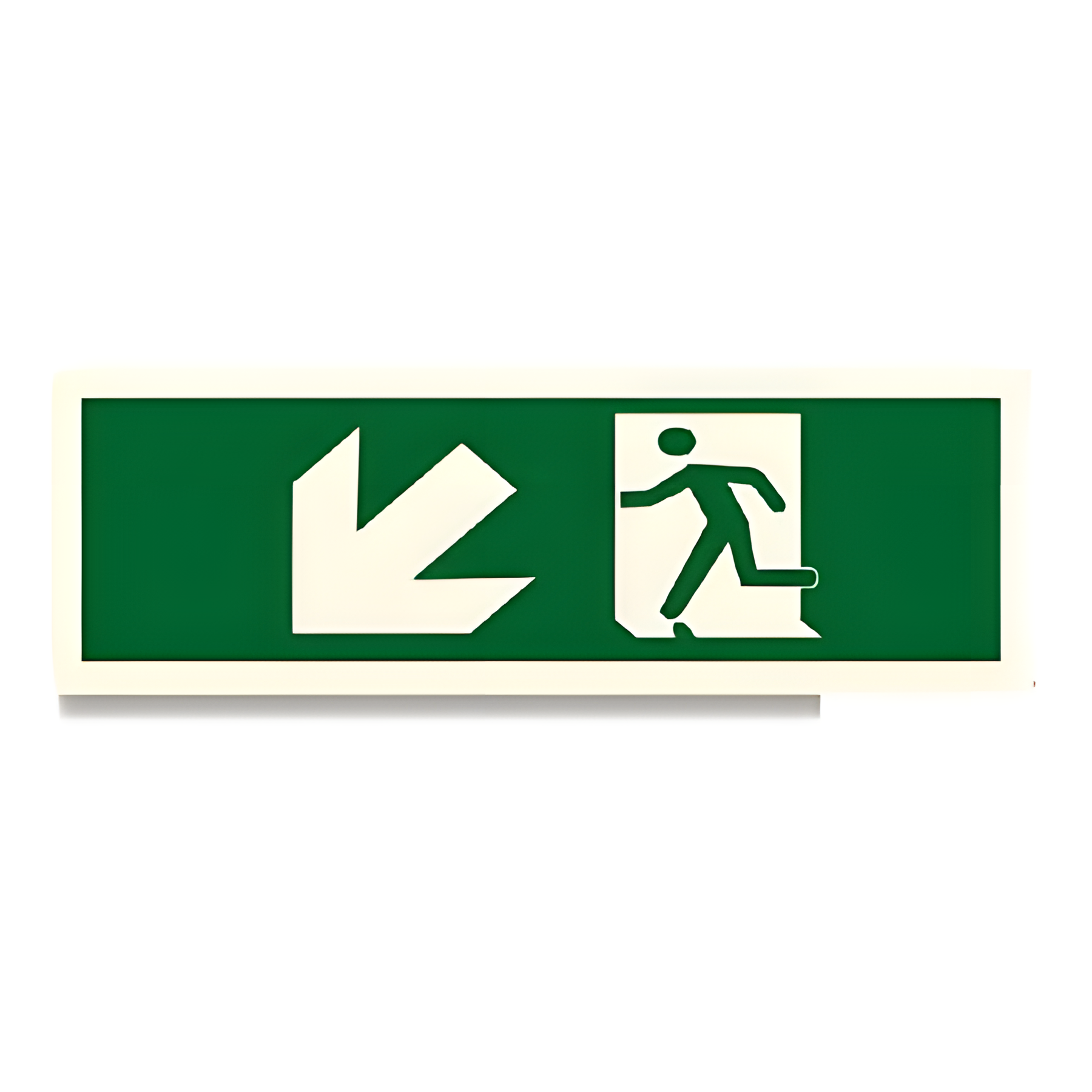 D101 — Arrow down-left + running man | Direction Sign | Seasonlite