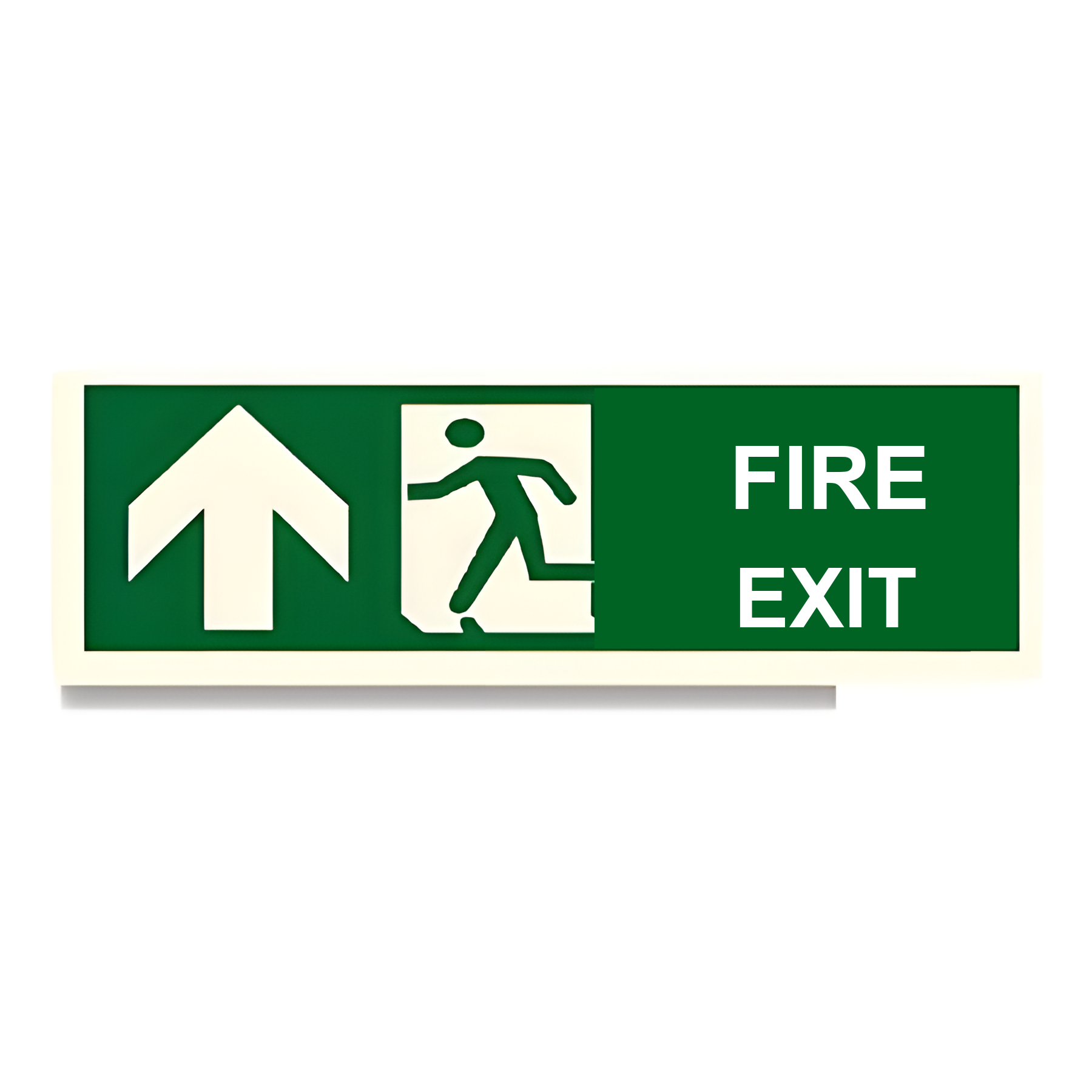 D35 — Fire Exit + running man + arrow up | Direction Sign | Seasonlite