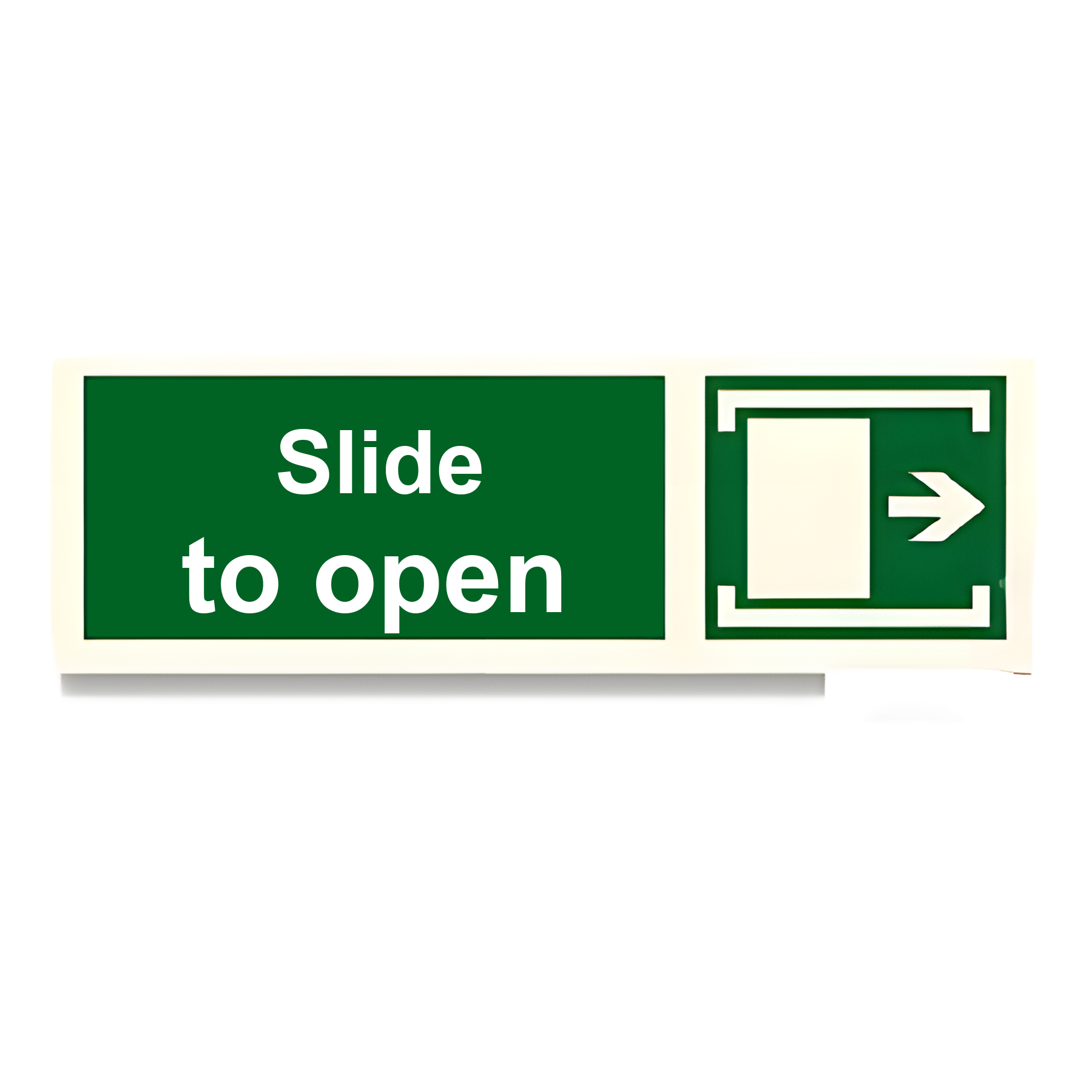 D41 — Slide to open (arrow right) | Direction Sign | Seasonlite