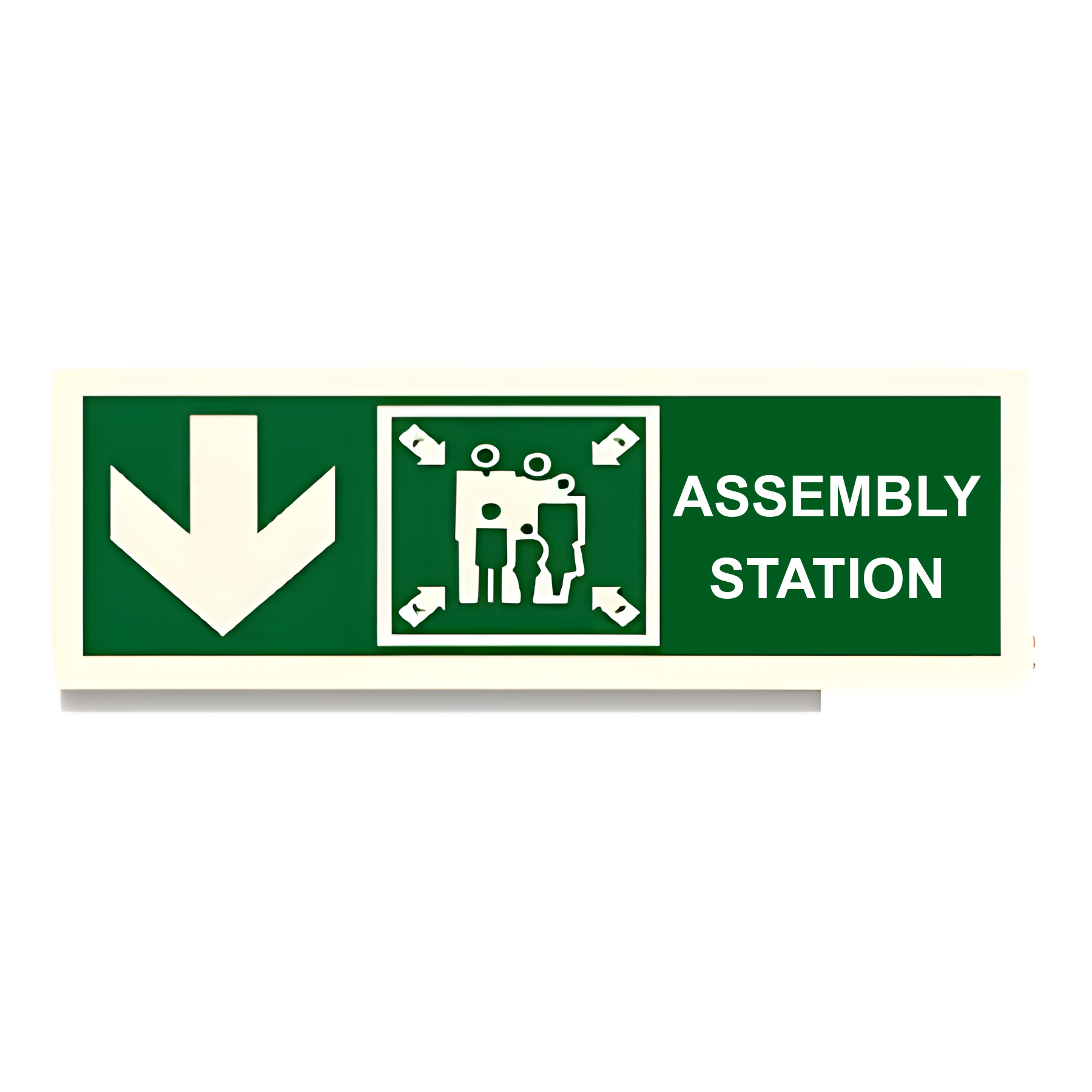 D55 — Assembly Station + arrow down | Direction Sign | Seasonlite