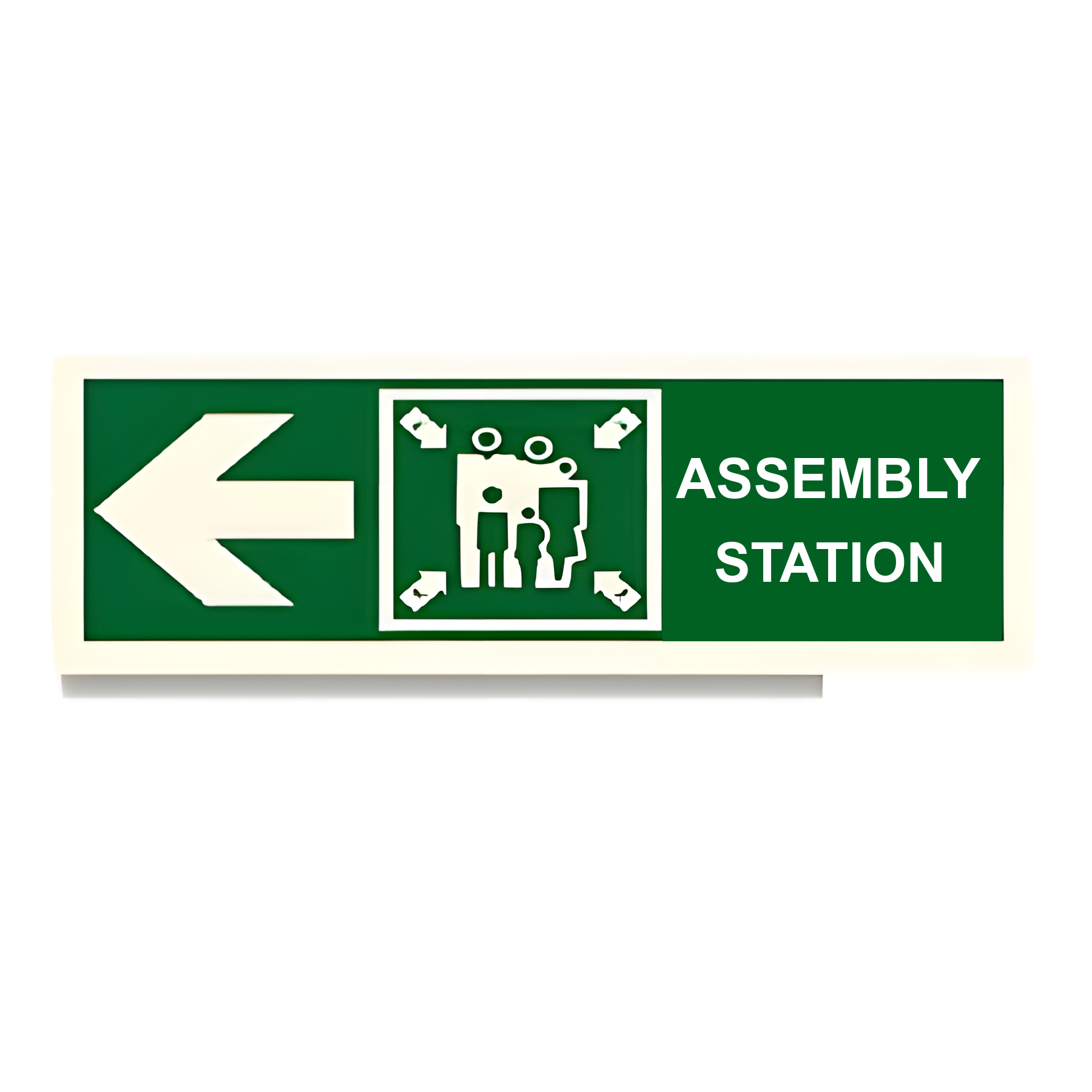 D56 — Assembly Station + arrow left | Direction Sign | Seasonlite