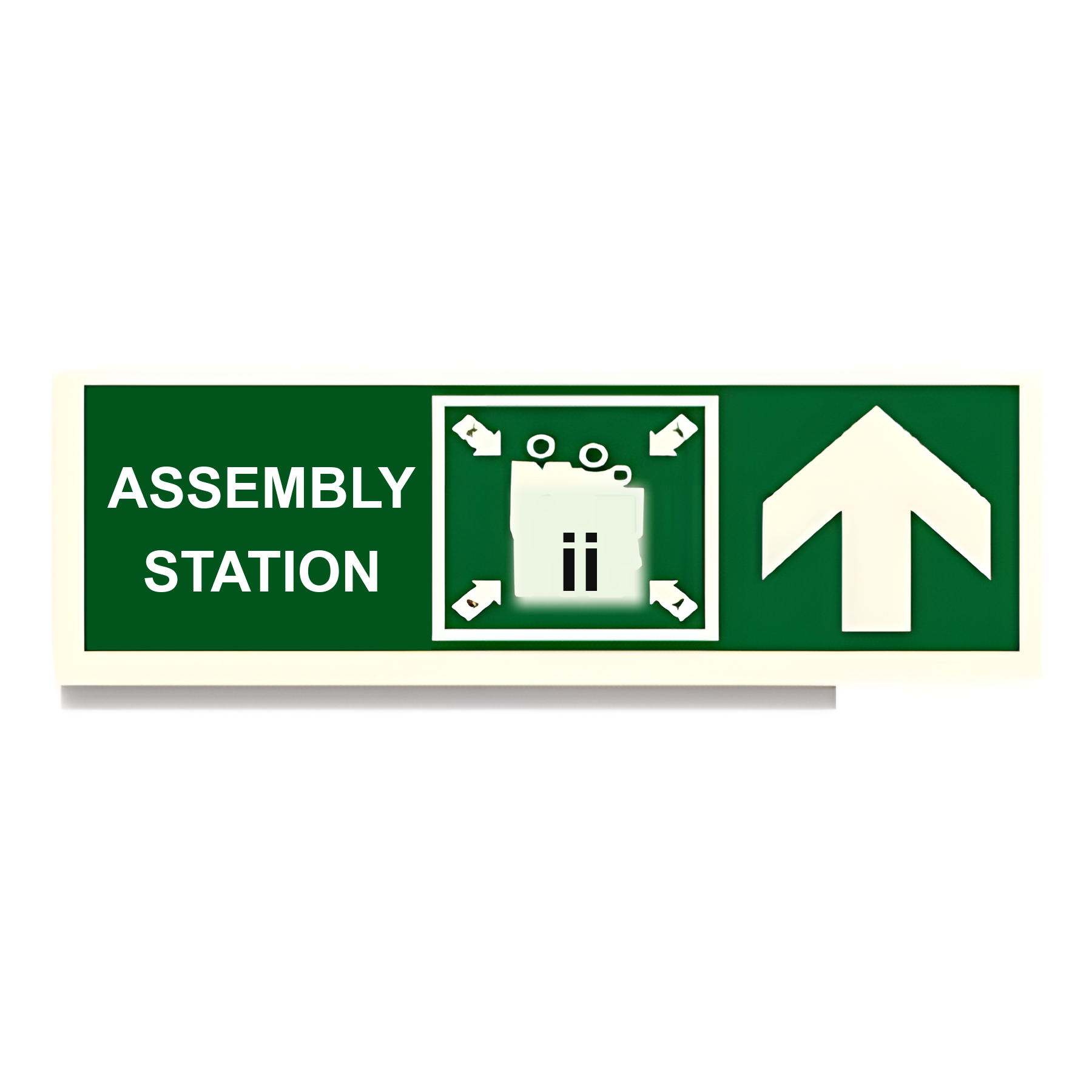 D59 — Assembly Station + arrow up | Direction Sign | Seasonlite