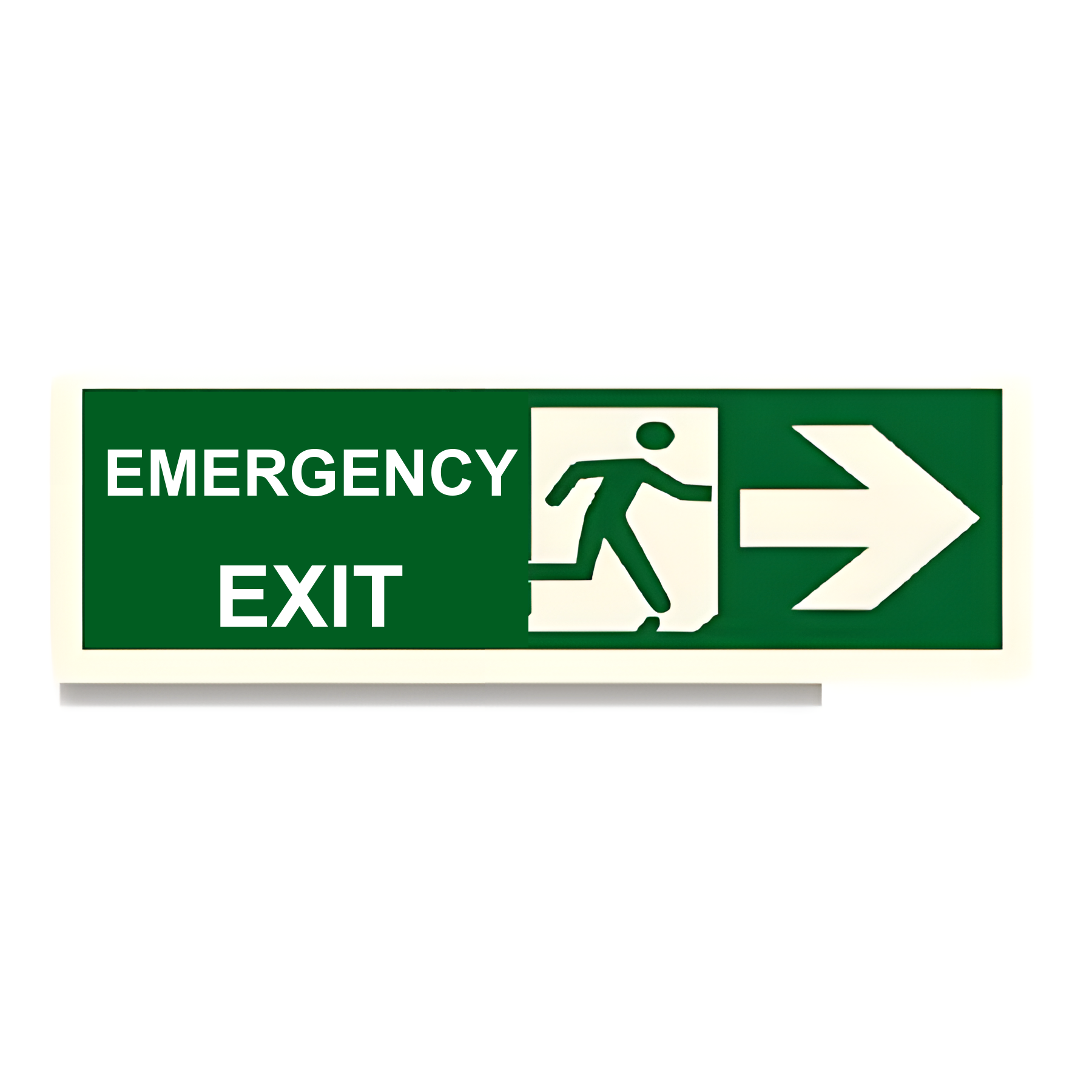 D78 — Emergency Exit + running man + arrow right | Direction Sign | Seasonlite
