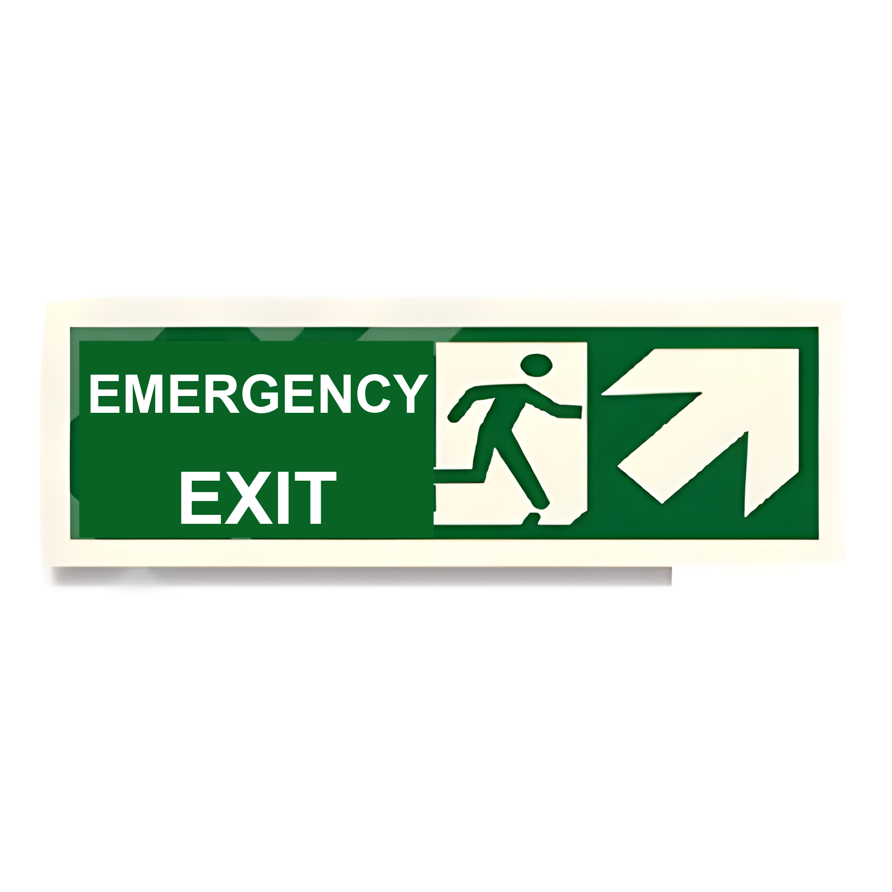D86 — Running man on stairs + arrow (descending, right) | Direction Sign | Seasonlite