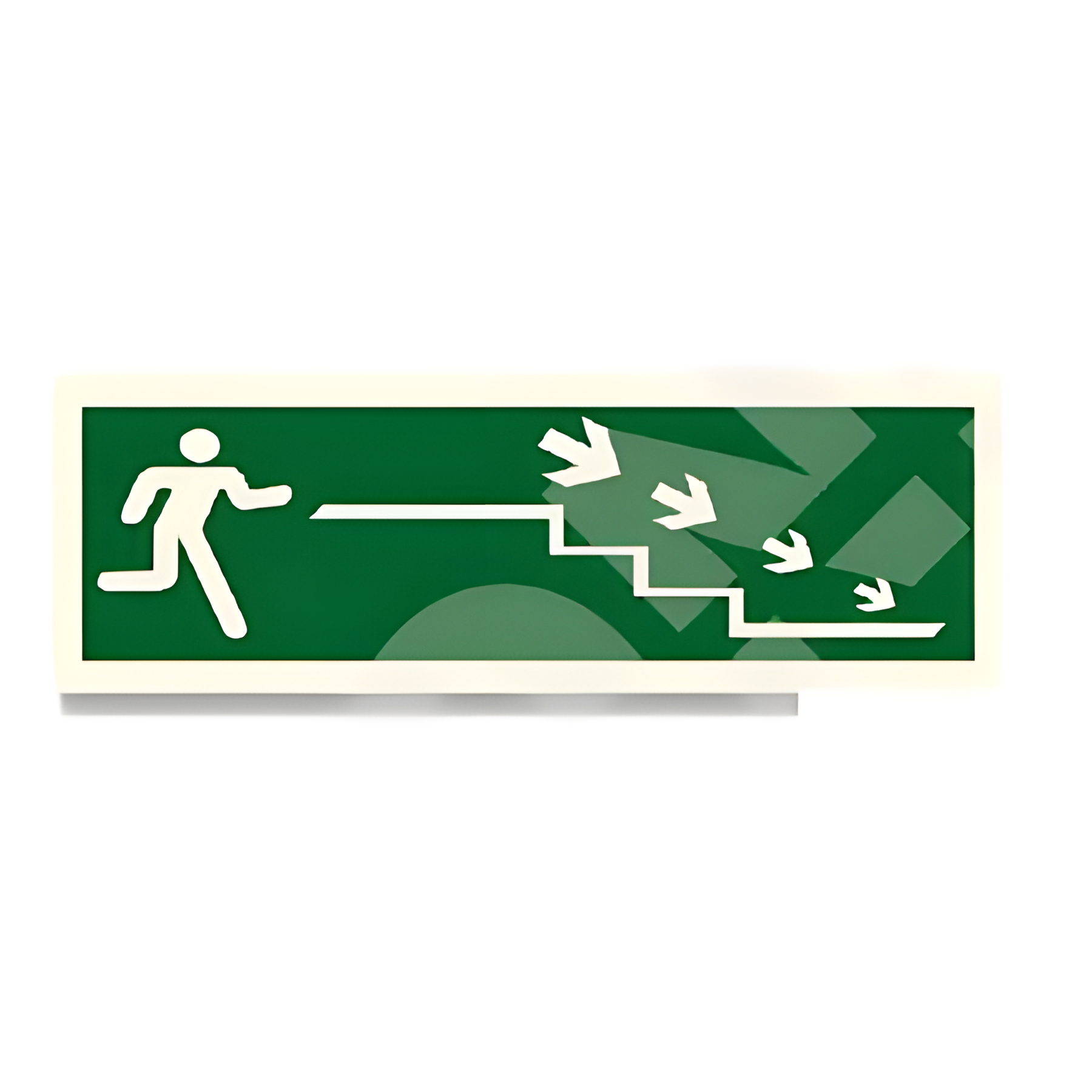 D88 — Running man on stairs + arrow (ascending, left) | Direction Sign | Seasonlite