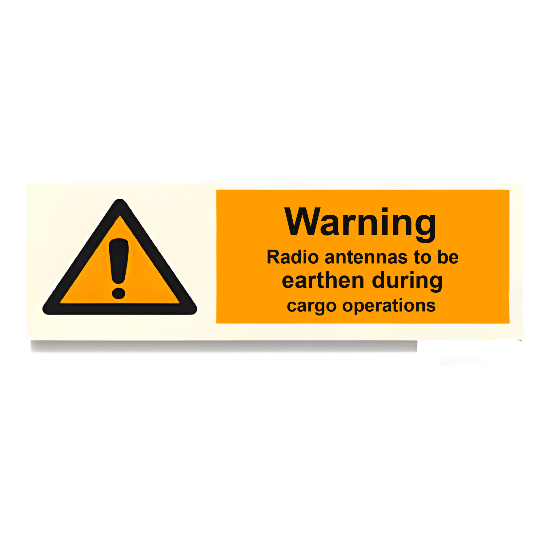 DER13 — Warning - radio antennas to be earthed during cargo operations | Deck & Engine Room Sign | Seasonlite