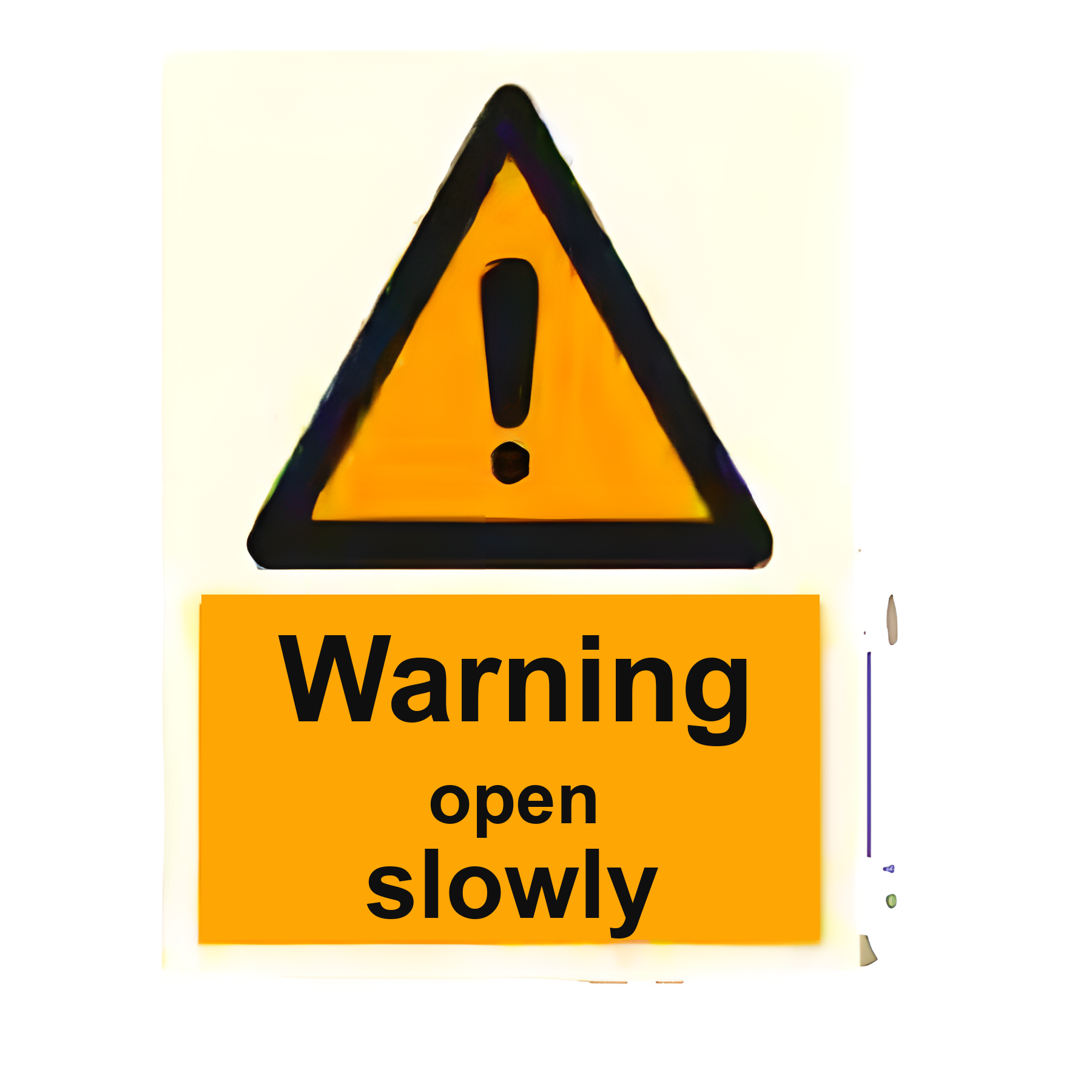 DER18 — Warning - open slowly | Deck & Engine Room Sign | Seasonlite