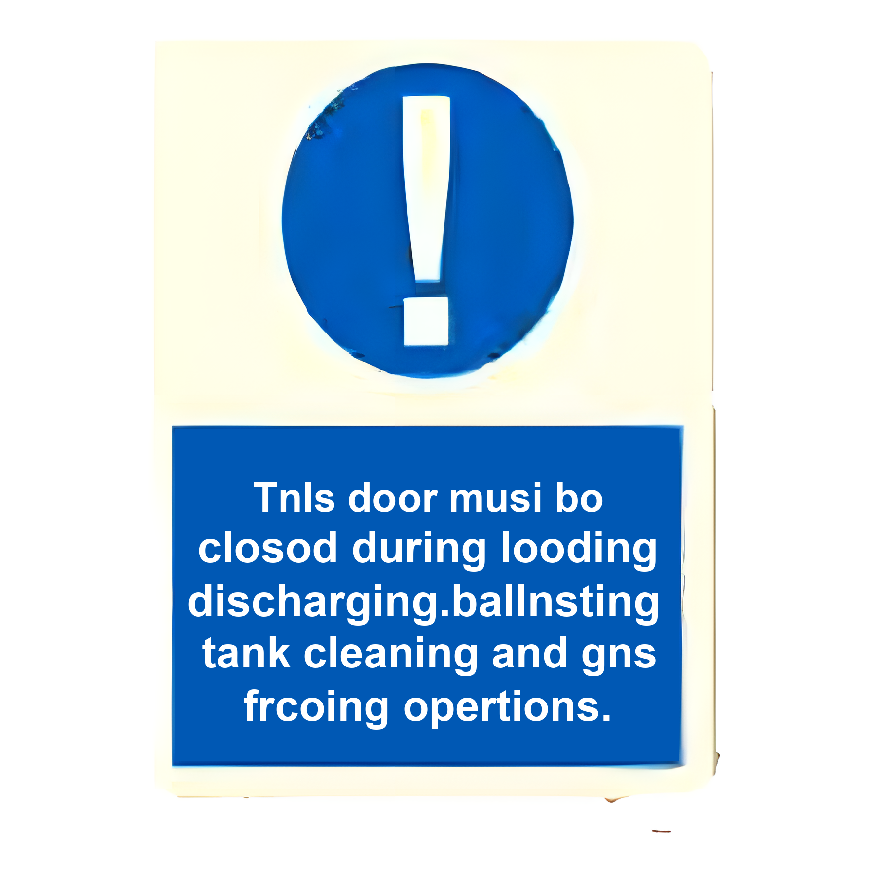 DER22 — This door must be closed during discharging, ballasting, tank cleaning and gas freeing operations | Deck & Engine Room Sign | Seasonlite