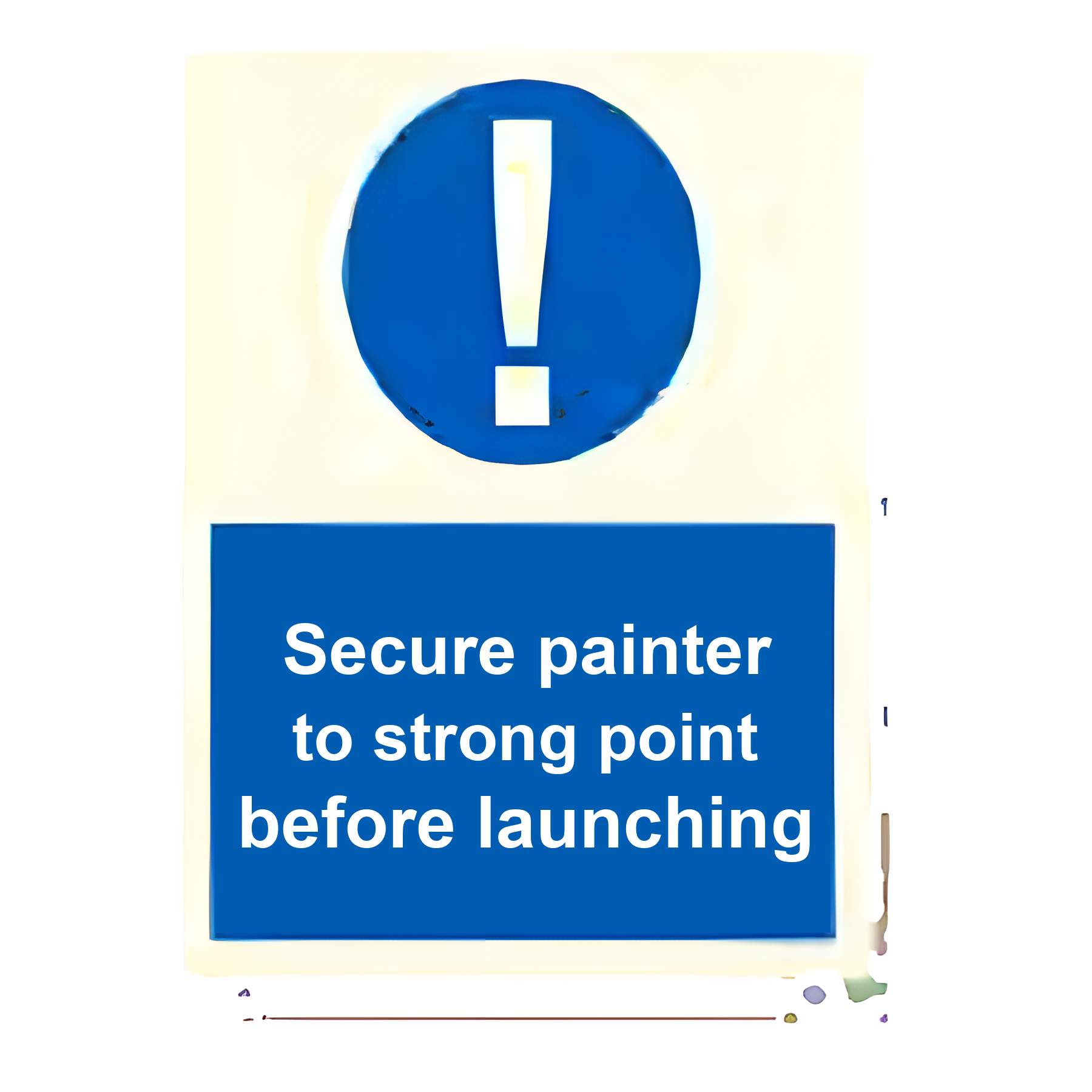 DER23 — Secure painter to strong point before launching | Deck & Engine Room Sign | Seasonlite