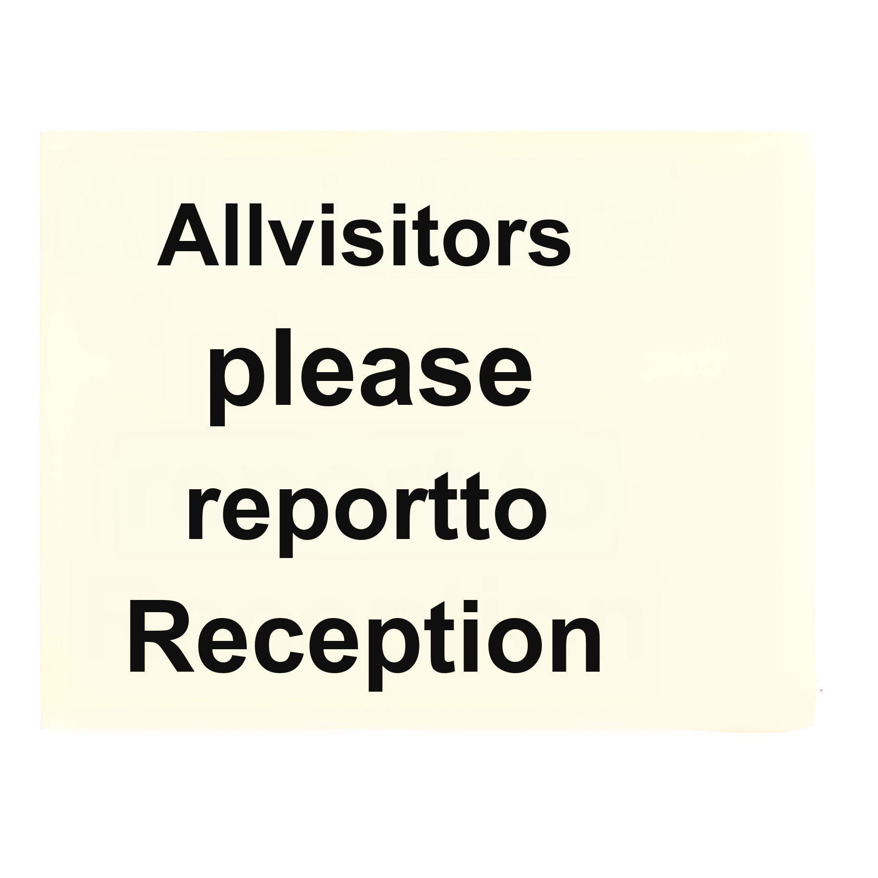 DER30 — All visitors please report to Reception | Deck & Engine Room Sign | Seasonlite