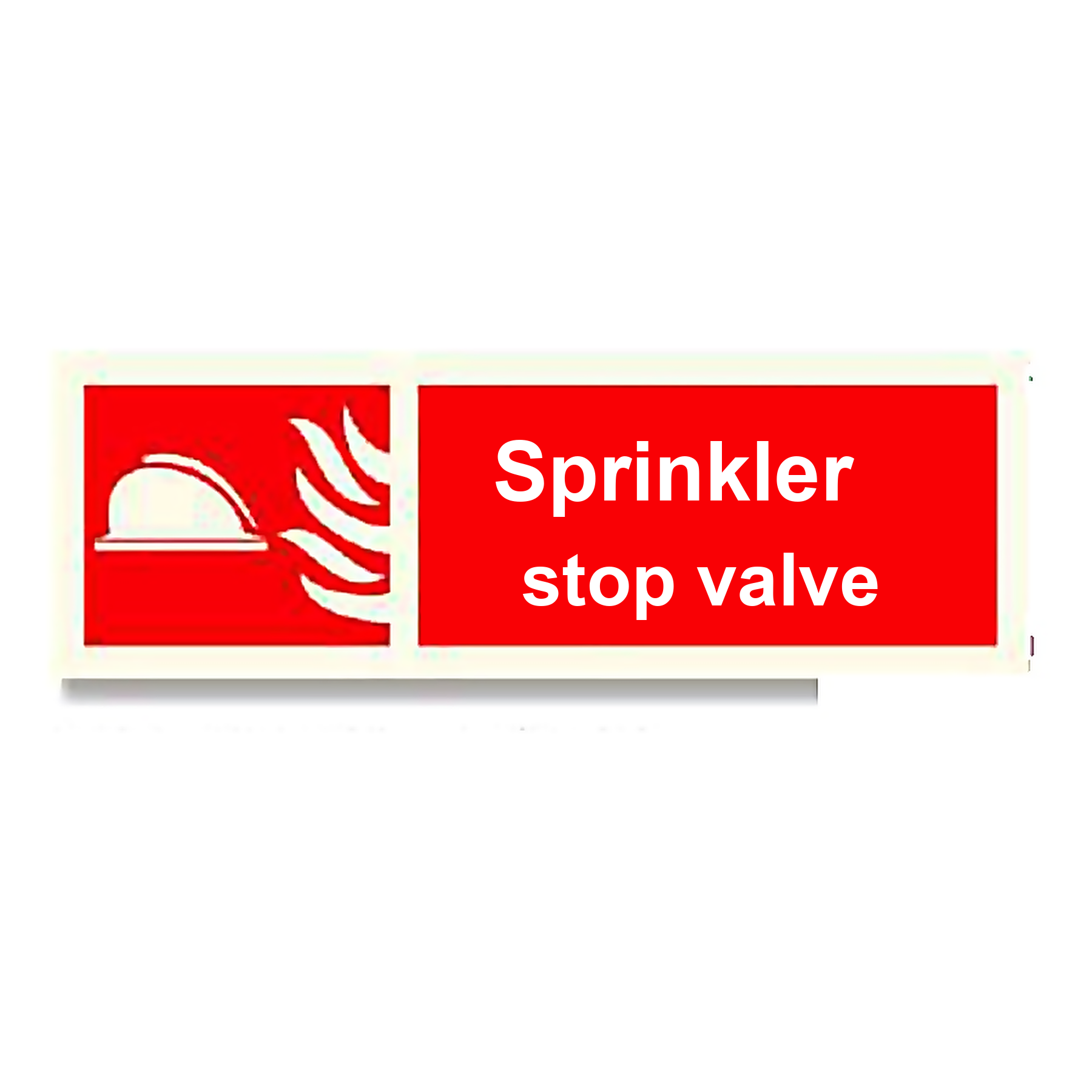 FE26 — Sprinkler stop valve | Fire Equipment Sign | Seasonlite
