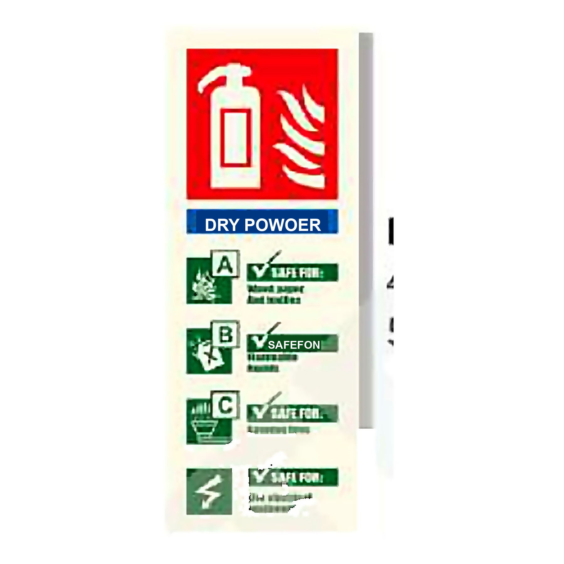 FE41 — Dry powder extinguisher ID plate | Fire Equipment Sign | Seasonlite