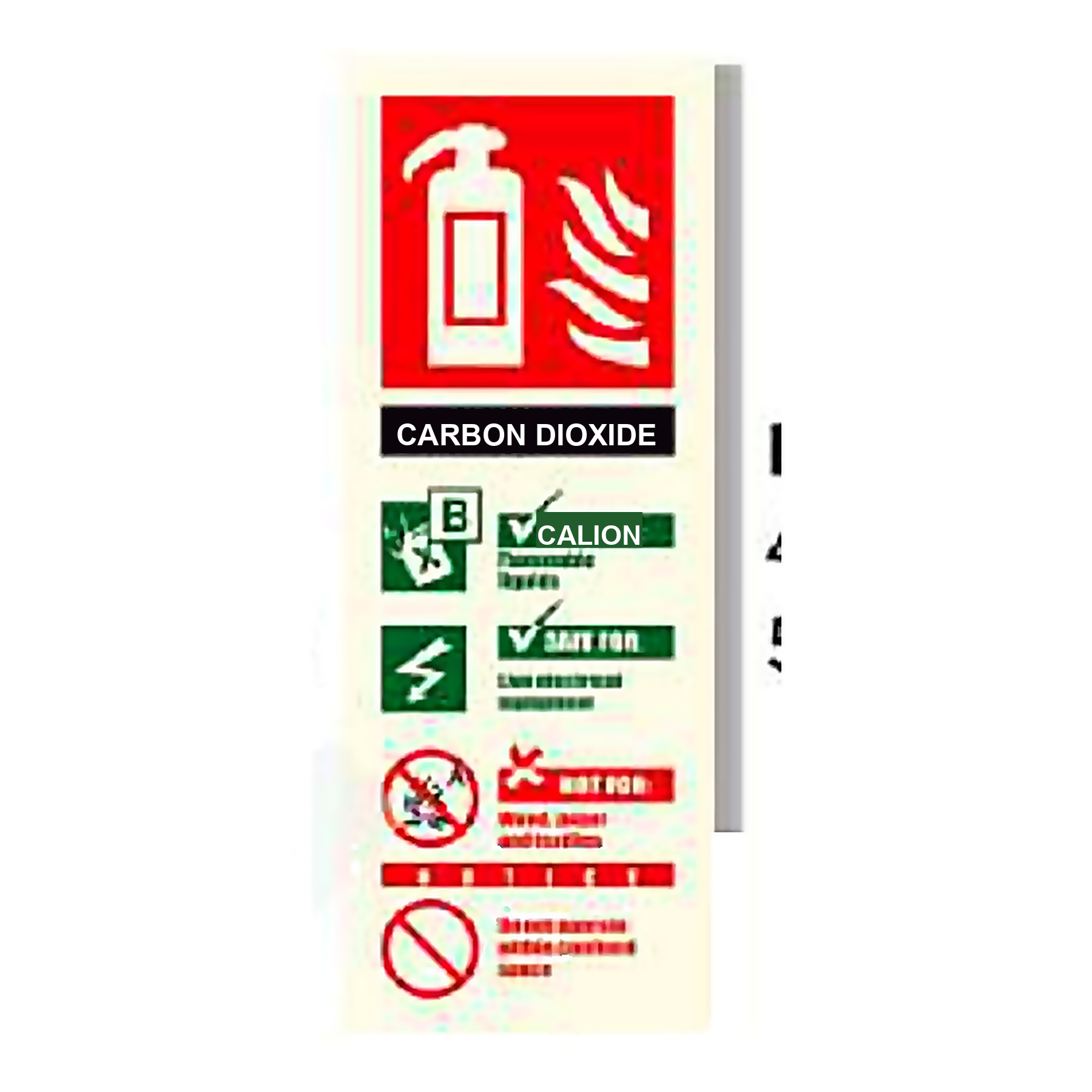 FE42 — Carbon dioxide extinguisher ID plate | Fire Equipment Sign | Seasonlite