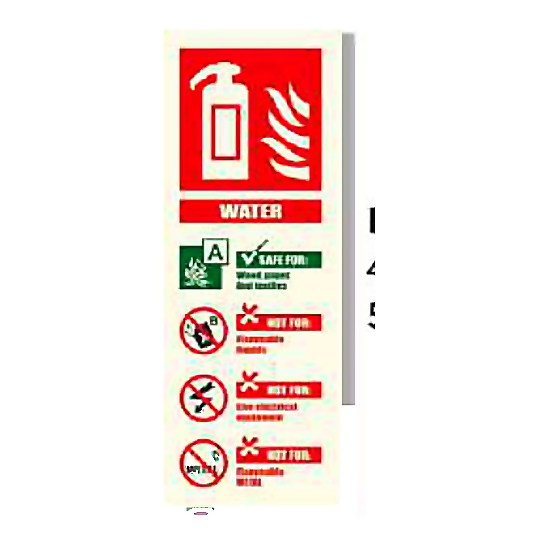 FE43 — Water extinguisher ID plate | Fire Equipment Sign | Seasonlite
