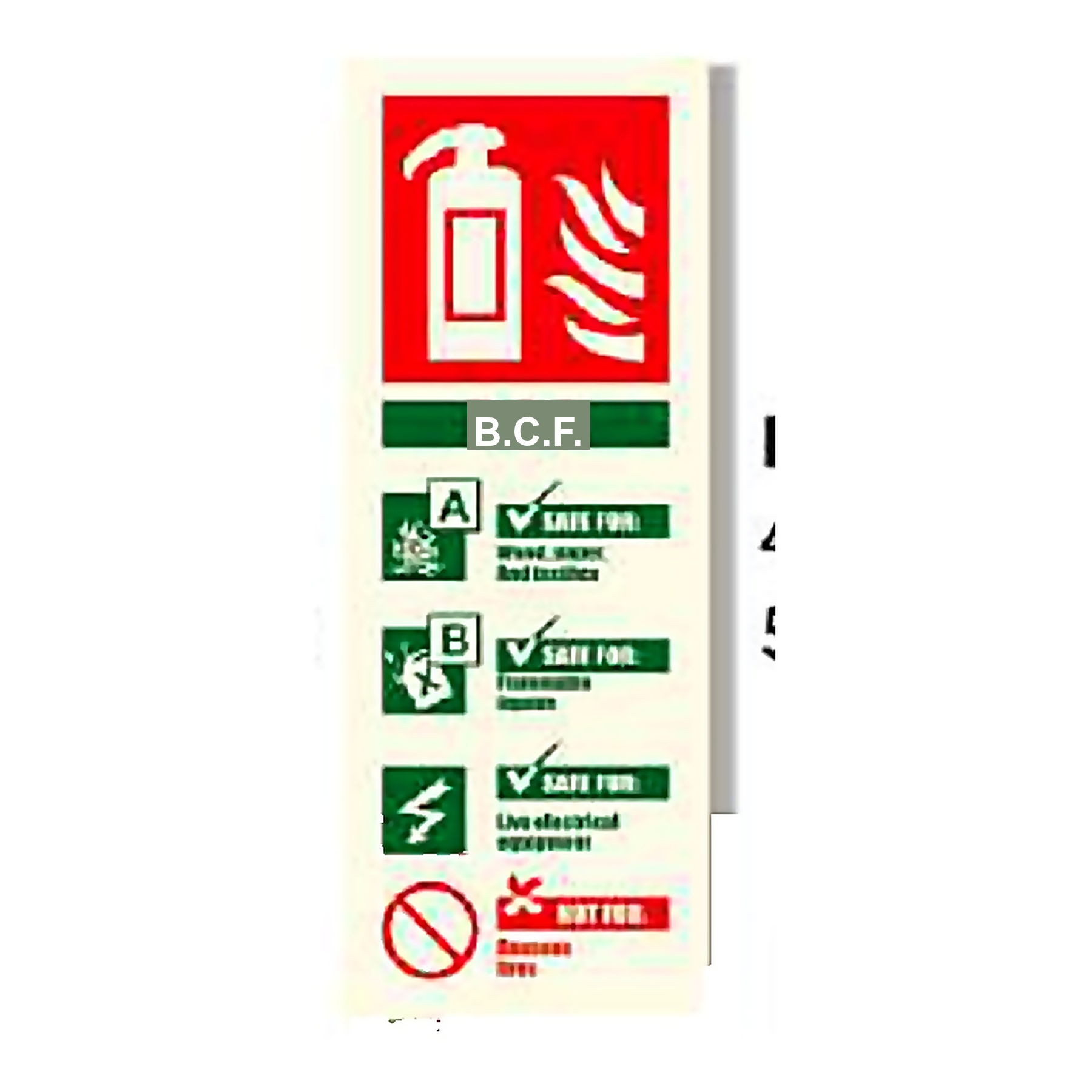 FE45 — Foam spray extinguisher ID plate | Fire Equipment Sign | Seasonlite