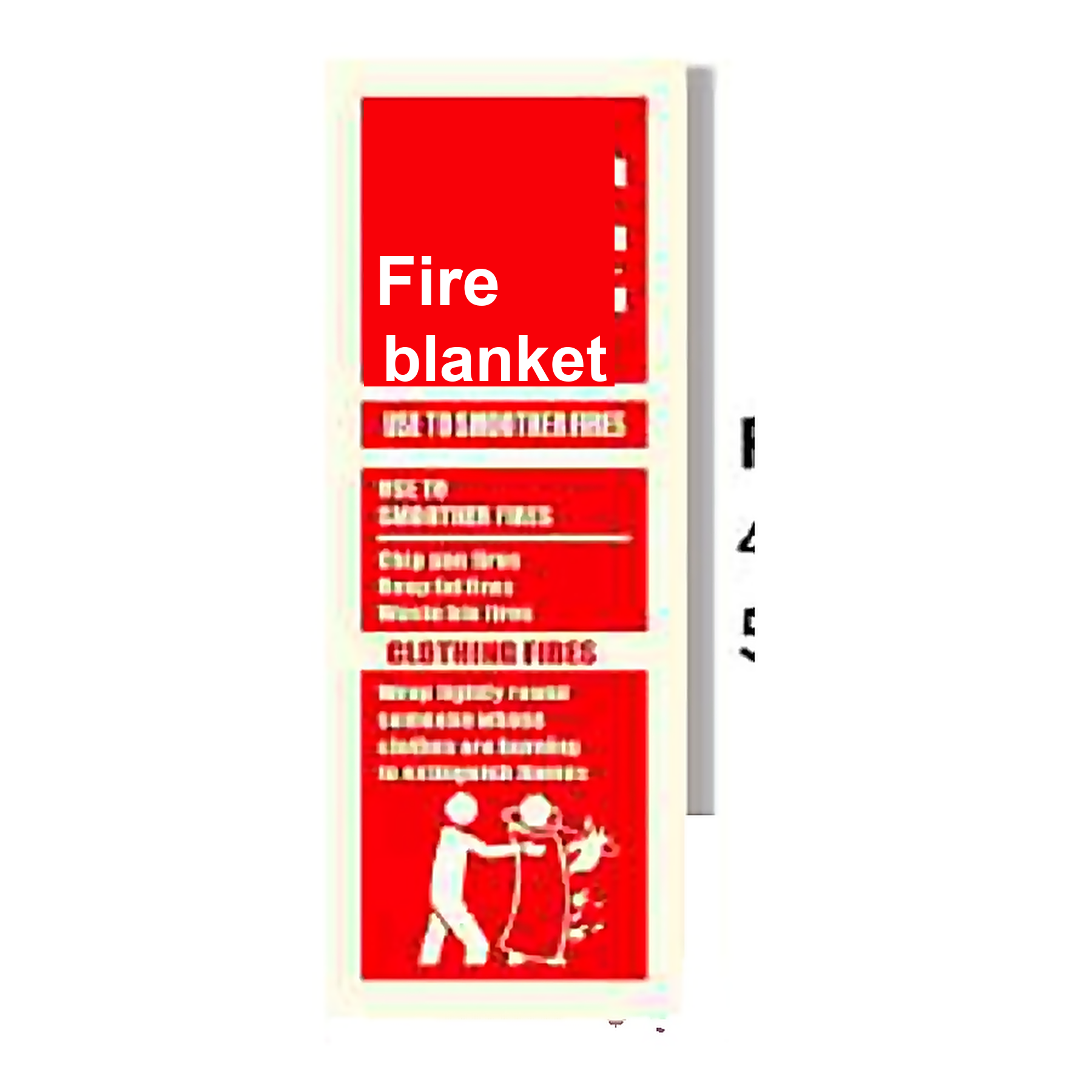 FE48 — Use to smother fires blanket (large ID board) | Fire Equipment Sign | Seasonlite