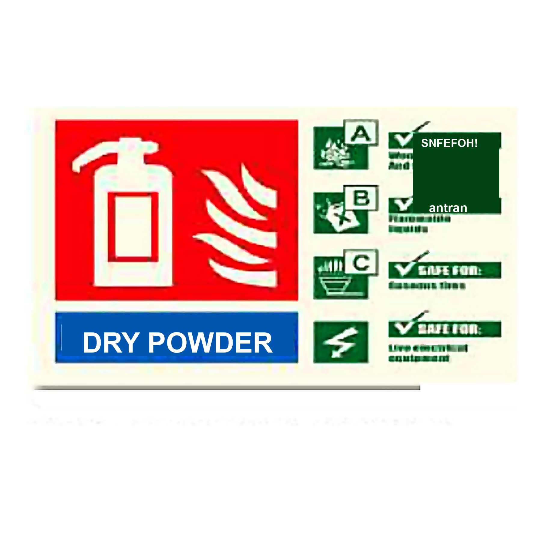 FE49 — Dry powder extinguisher (large ID board) | Fire Equipment Sign | Seasonlite