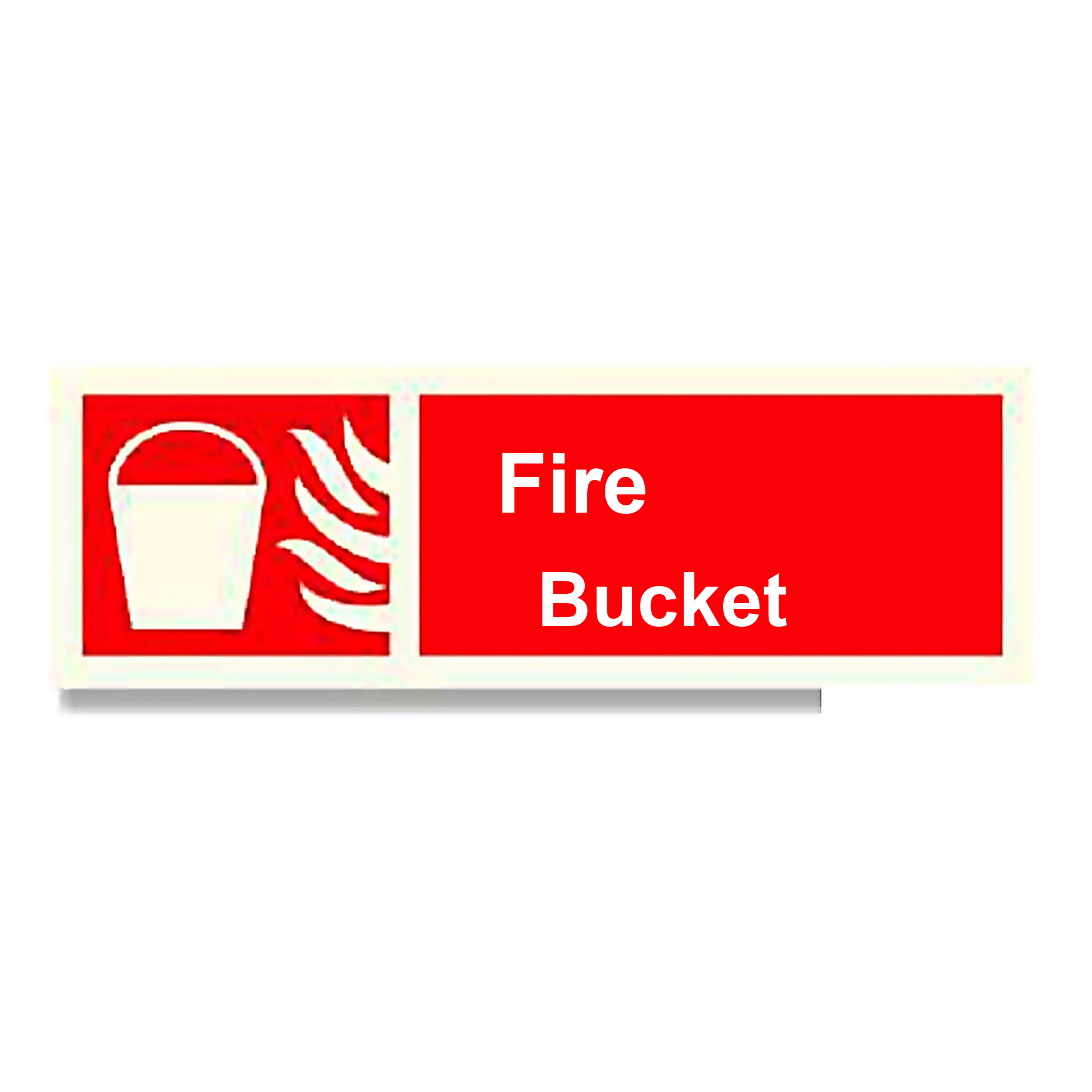 FE67 — Fire Bucket | Fire Equipment Sign | Seasonlite