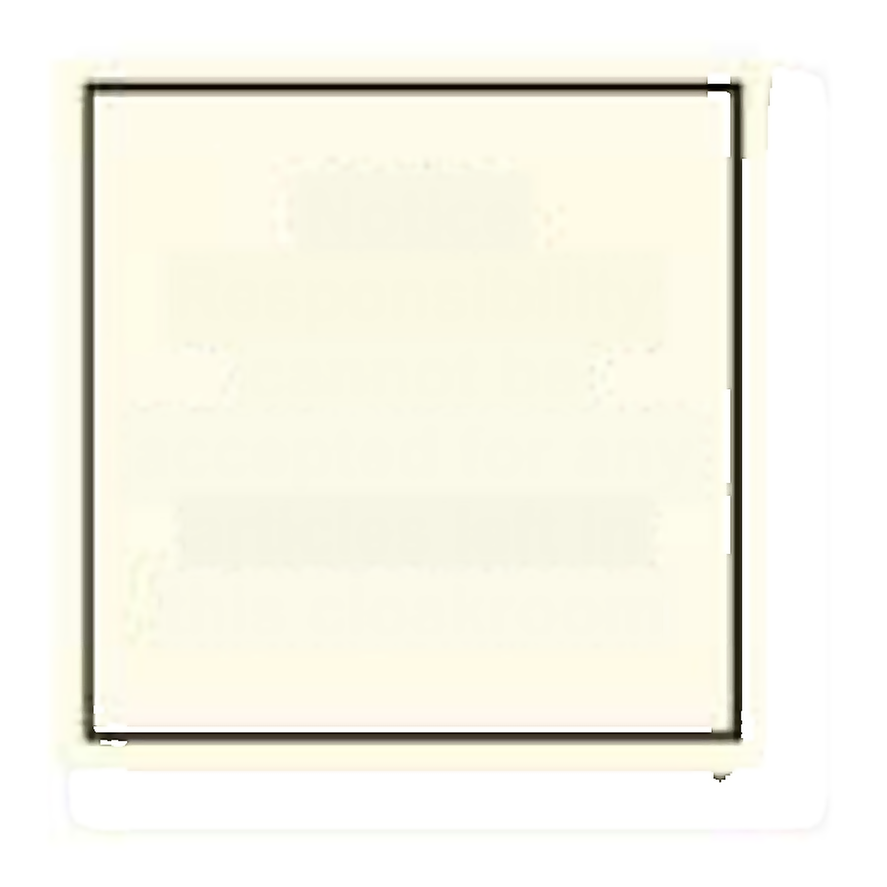 G24 — Notice - no responsibility for cloakroom articles | General Sign | Seasonlite
