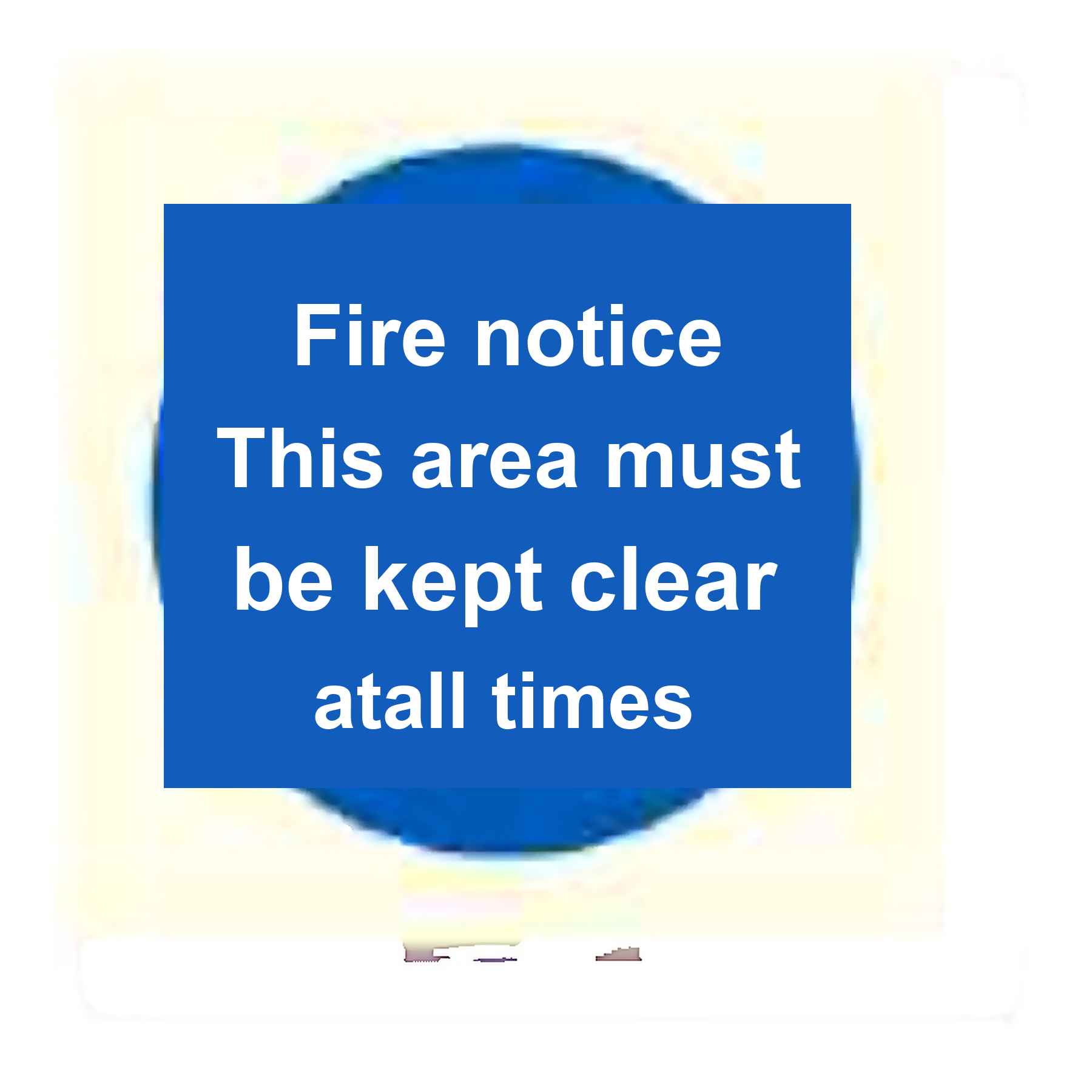 M26 — Fire notice - this area must be kept clear at all times | Mandatory Sign | Seasonlite