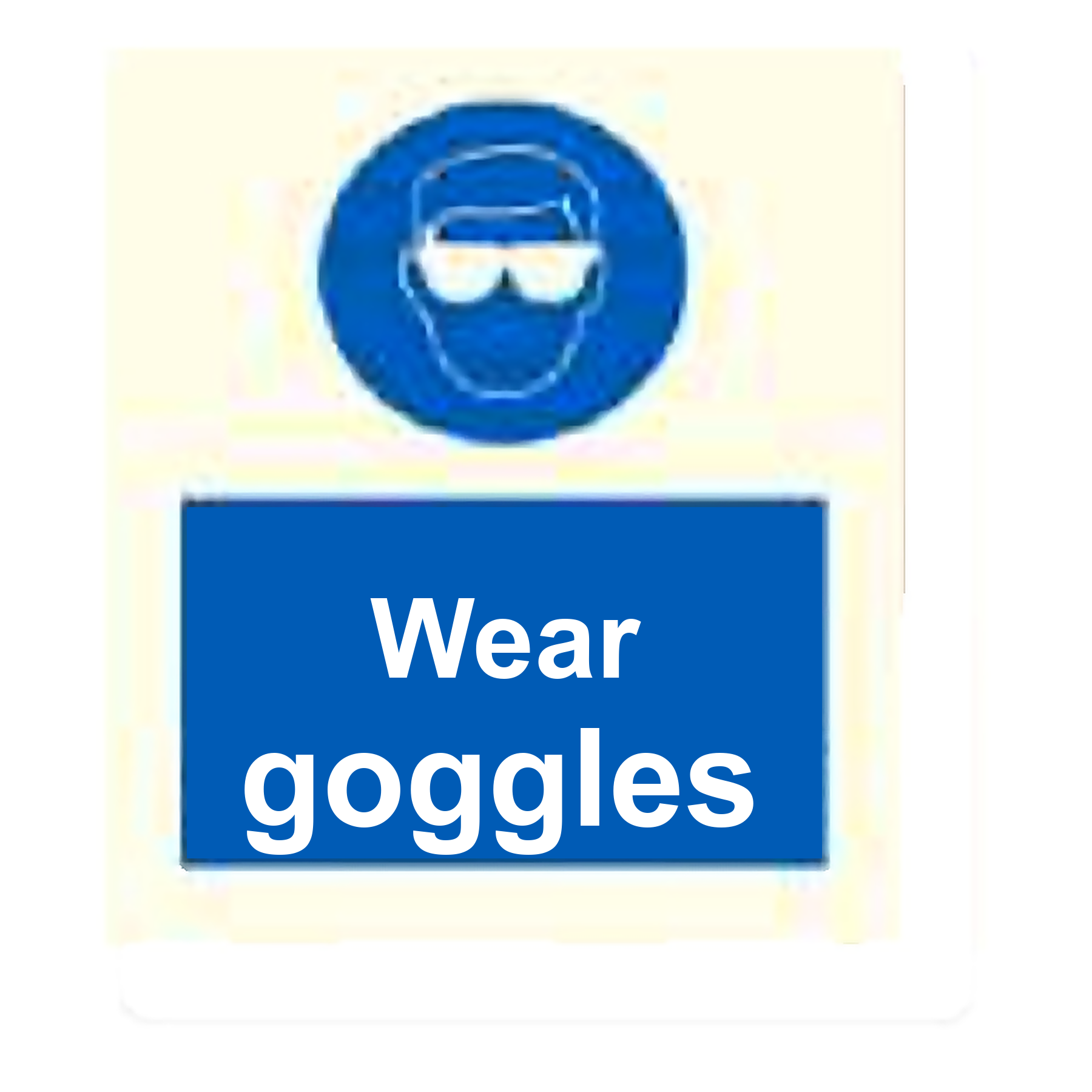 M39 — Wear goggles | Mandatory Sign | Seasonlite