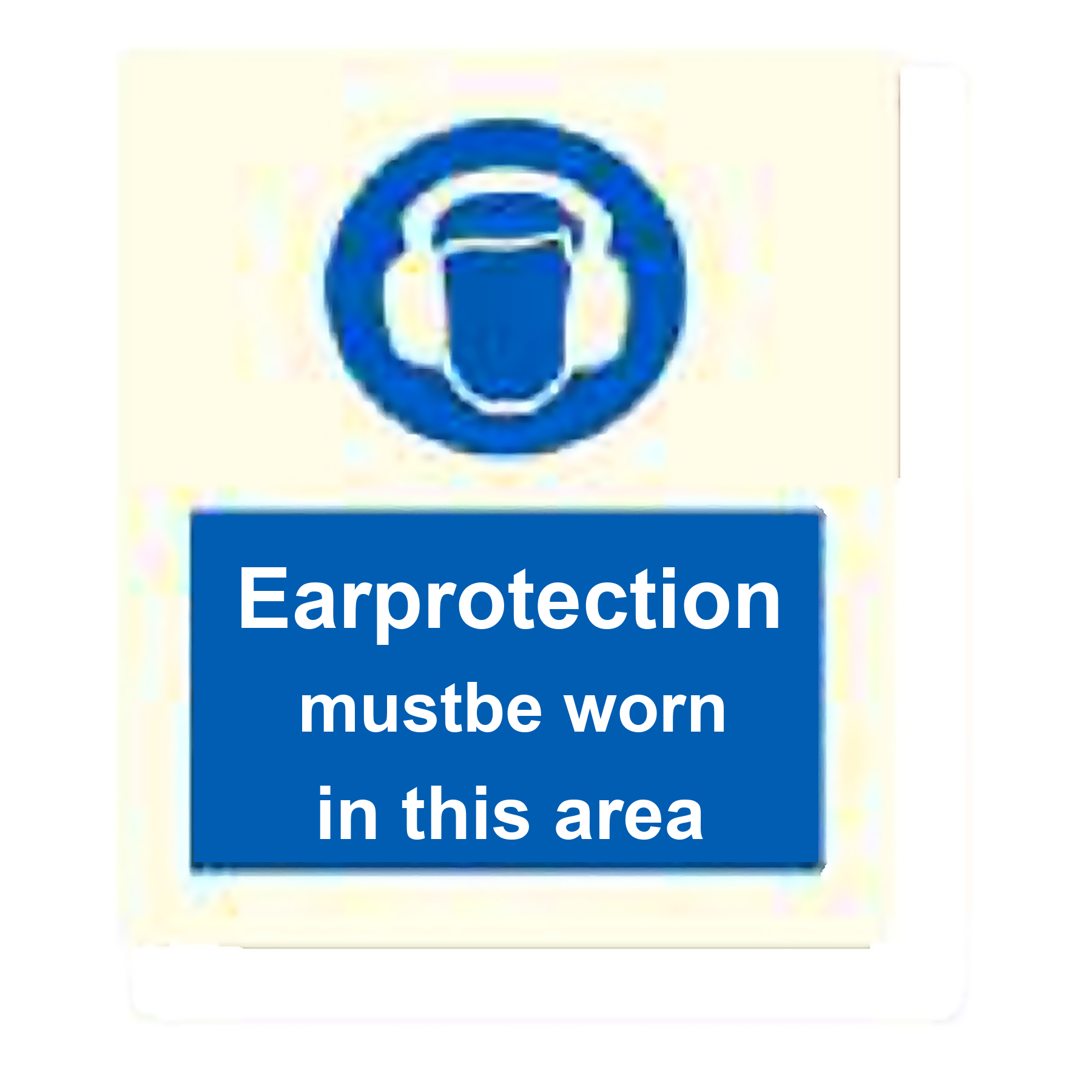 M49 — Ear protection must be worn | Mandatory Sign | Seasonlite