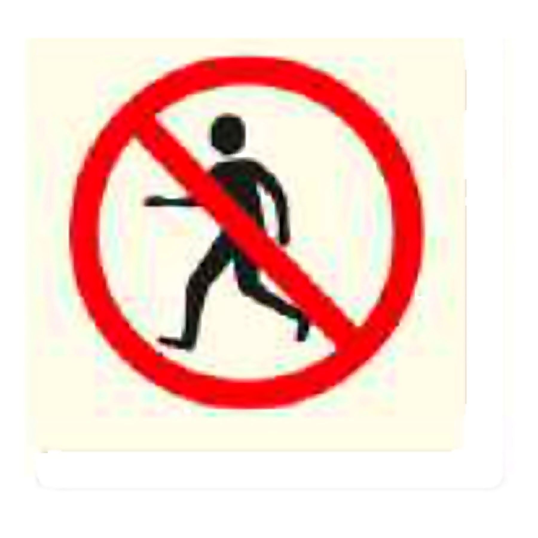 P04 — No running | Prohibition Sign | Seasonlite