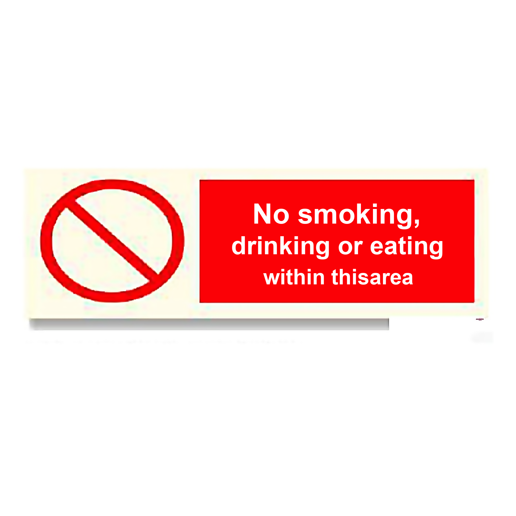 P44 — No smoking, drinking or eating within this area | Prohibition Sign | Seasonlite