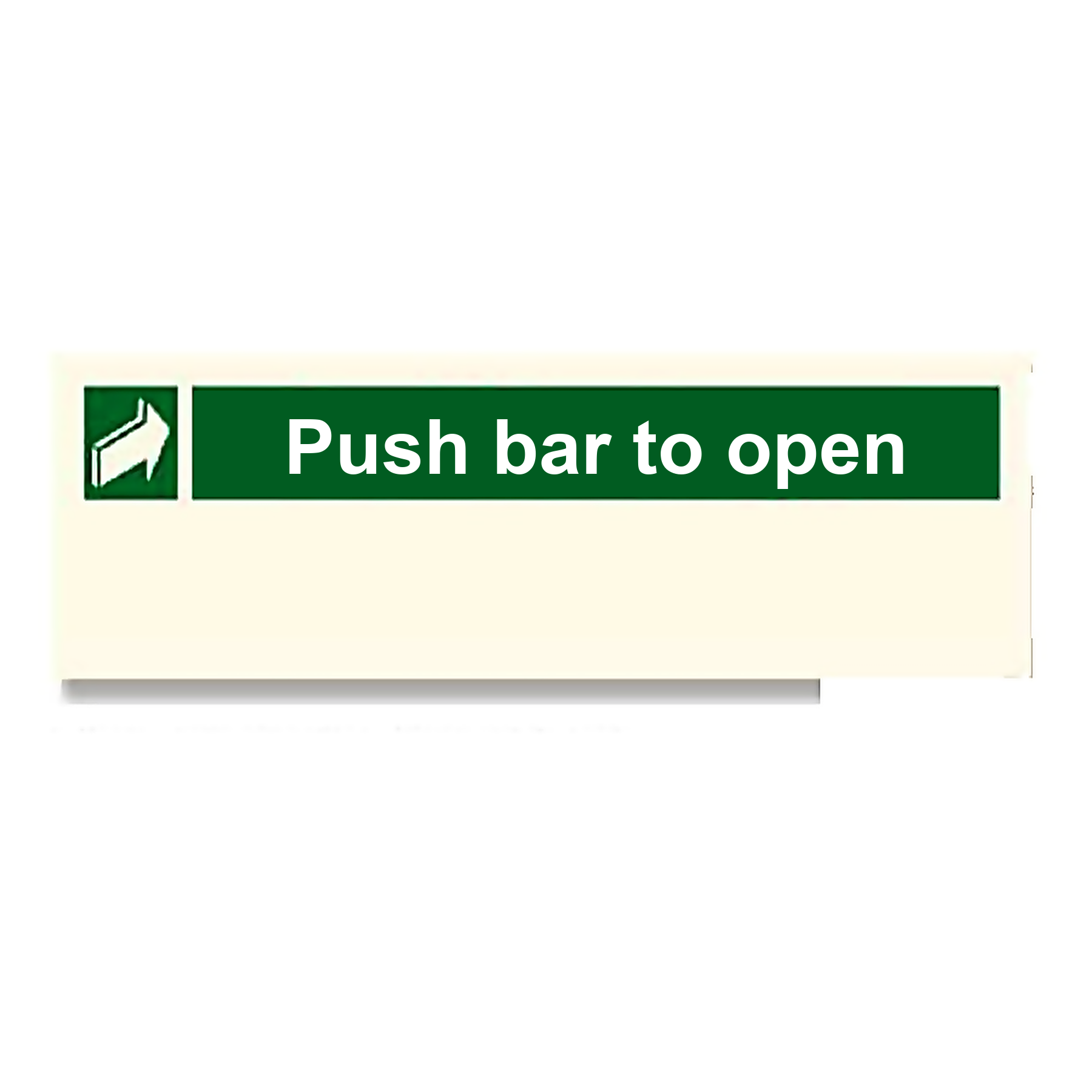 S82 — Push bar to open | Safety Sign | Seasonlite