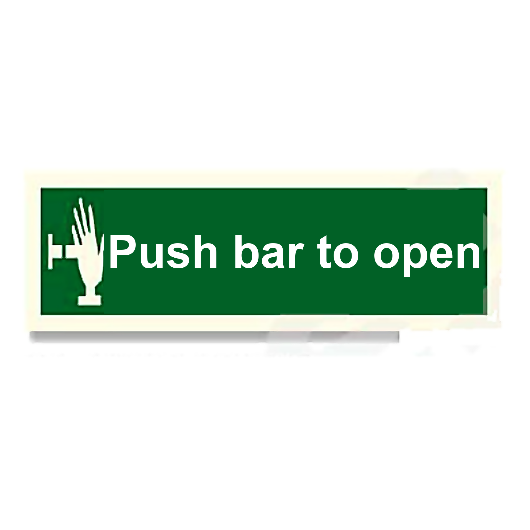 S83 — Push bar to open | Safety Sign | Seasonlite