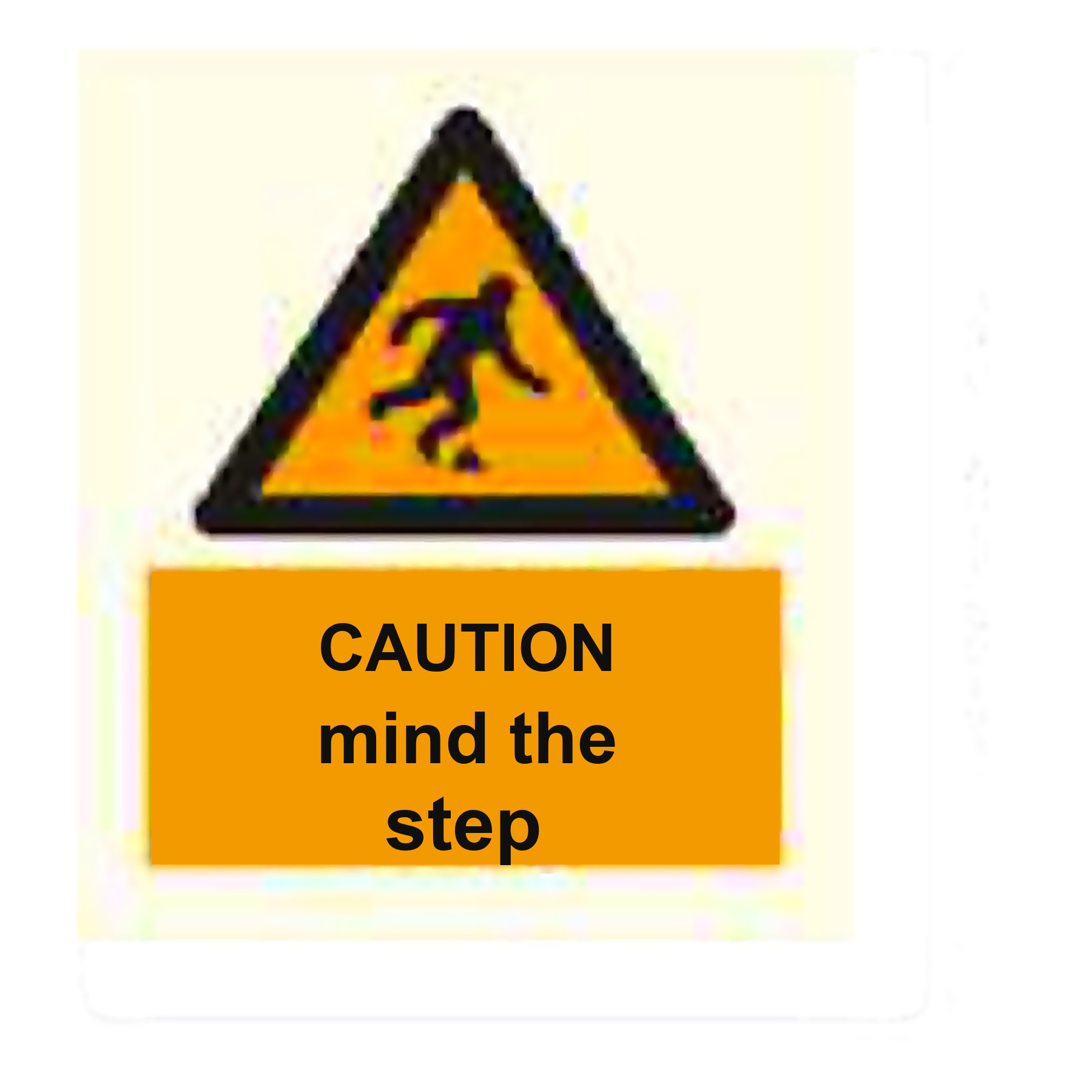 W66 — Caution - mind the step | Warning Sign | Seasonlite