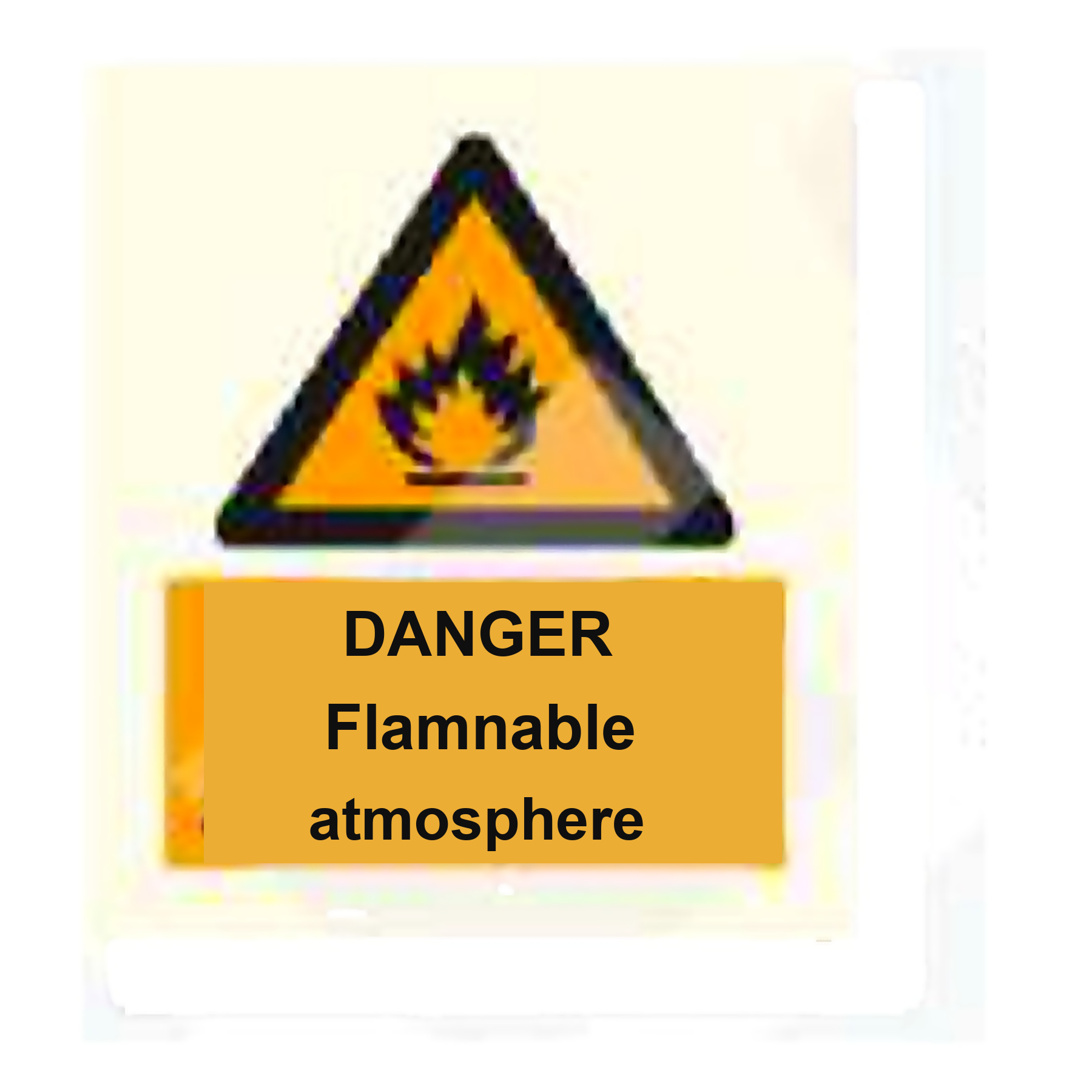 W72 — Danger - flammable atmosphere | Warning Sign | Seasonlite