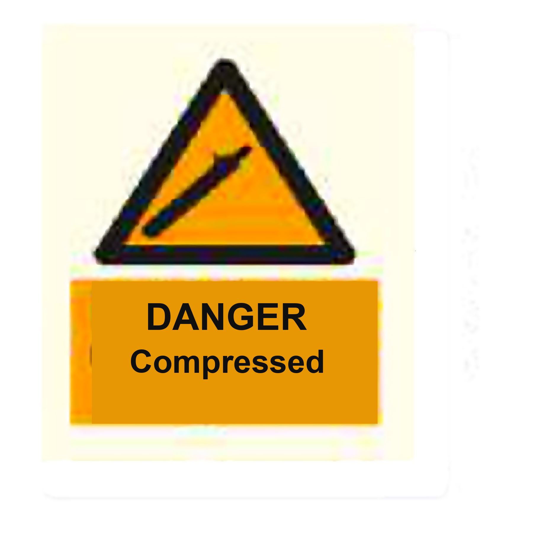 W98 — Danger - compressed gas | Warning Sign | Seasonlite